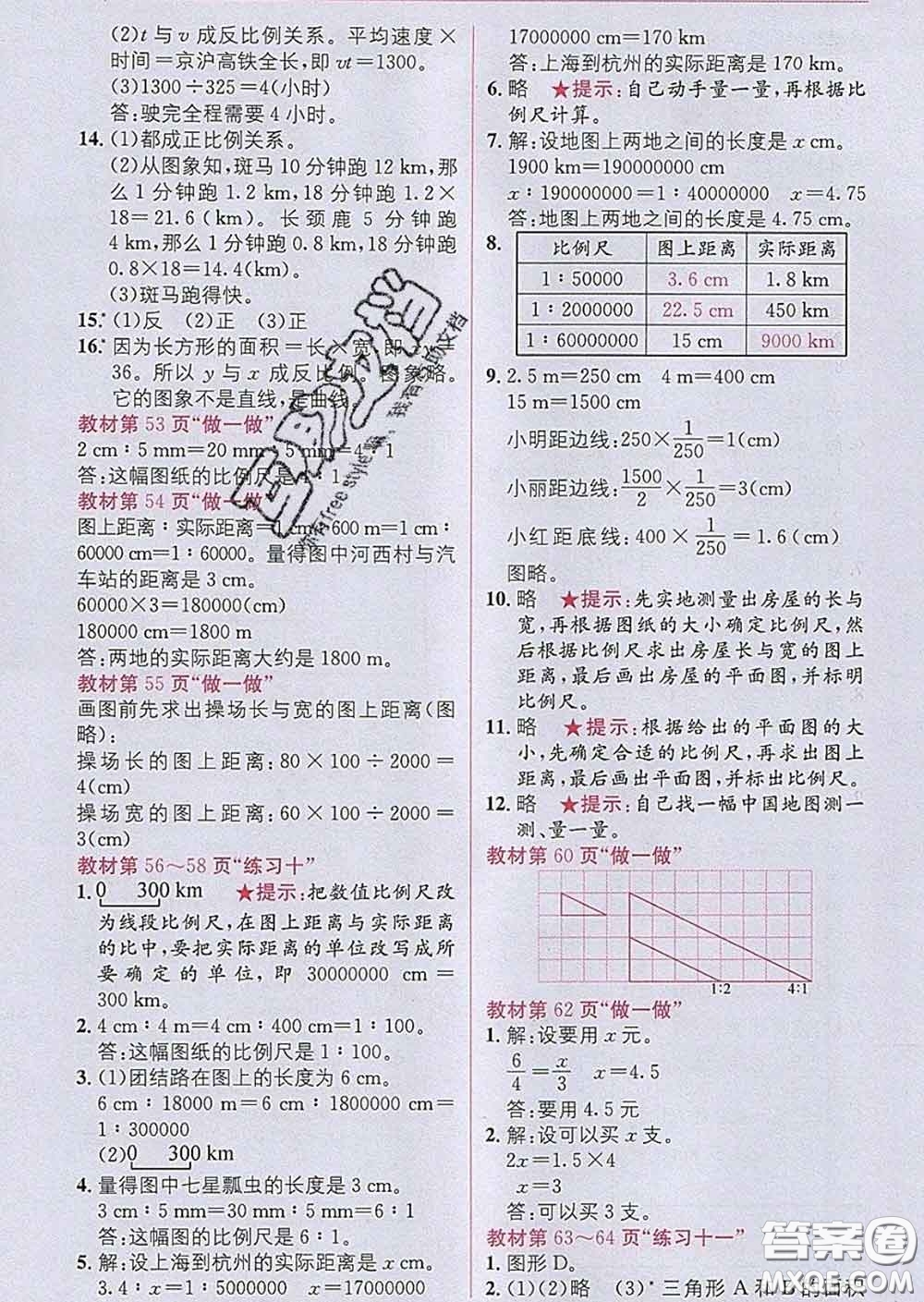 新疆青少年出版社2020春教材1加1六年級數(shù)學下冊人教版答案