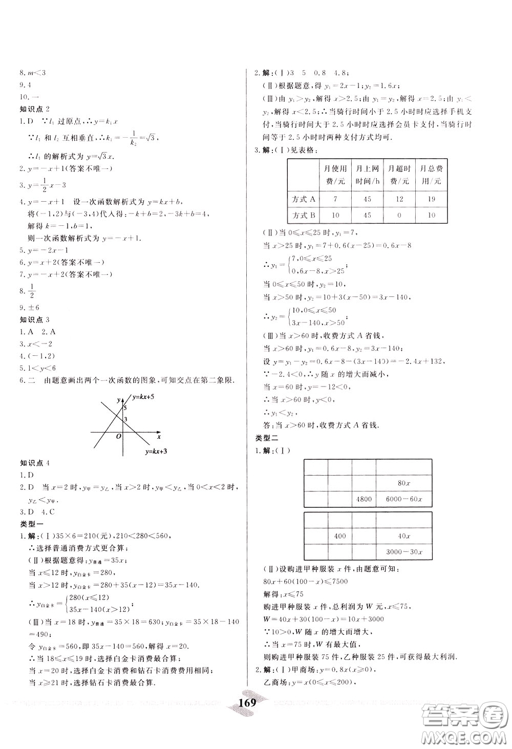 天津人民出版社2020年一飛沖天中考專項精品試題分類數(shù)學參考答案