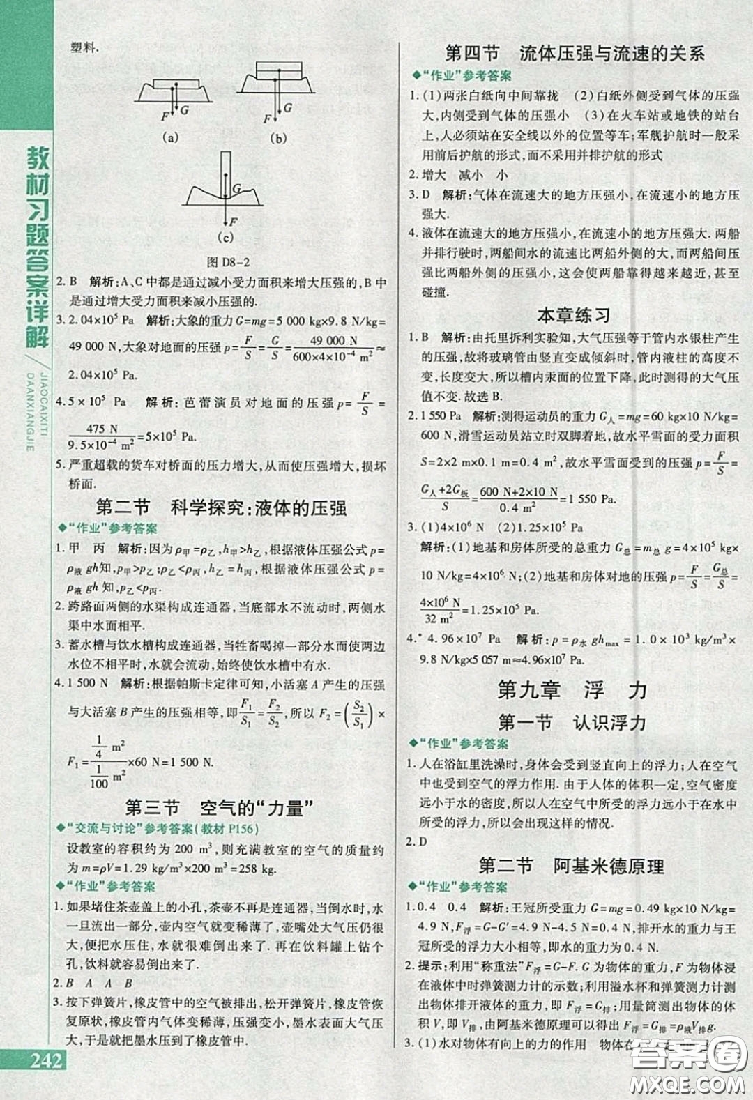 2020八年級(jí)物理課本下冊(cè)滬科版答案