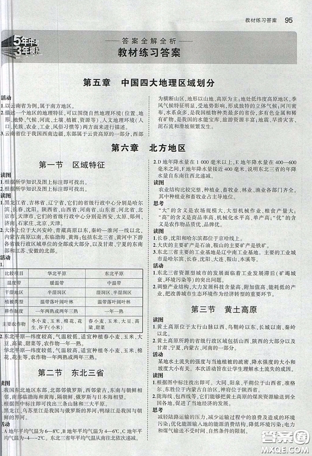商務(wù)印書館2020義務(wù)教育教科書八年級地理下冊商務(wù)星球版教材課后習(xí)題答案