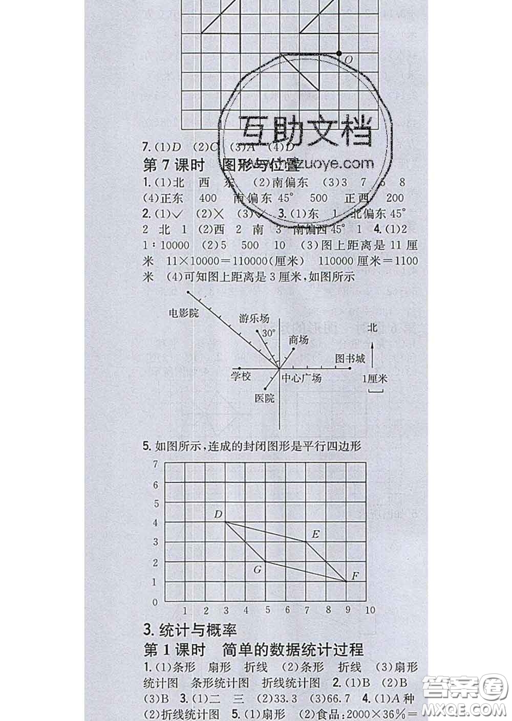 2020春全科王同步課時(shí)練習(xí)六年級(jí)數(shù)學(xué)下冊(cè)冀教版答案