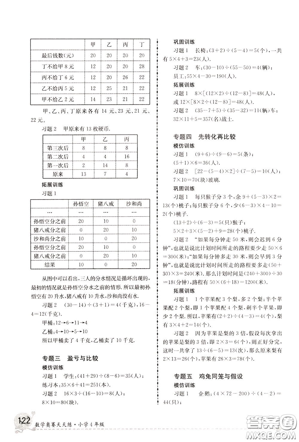 南京大學(xué)出版社2020年南大教輔數(shù)學(xué)奧賽天天練第6版小學(xué)4年級參考答案