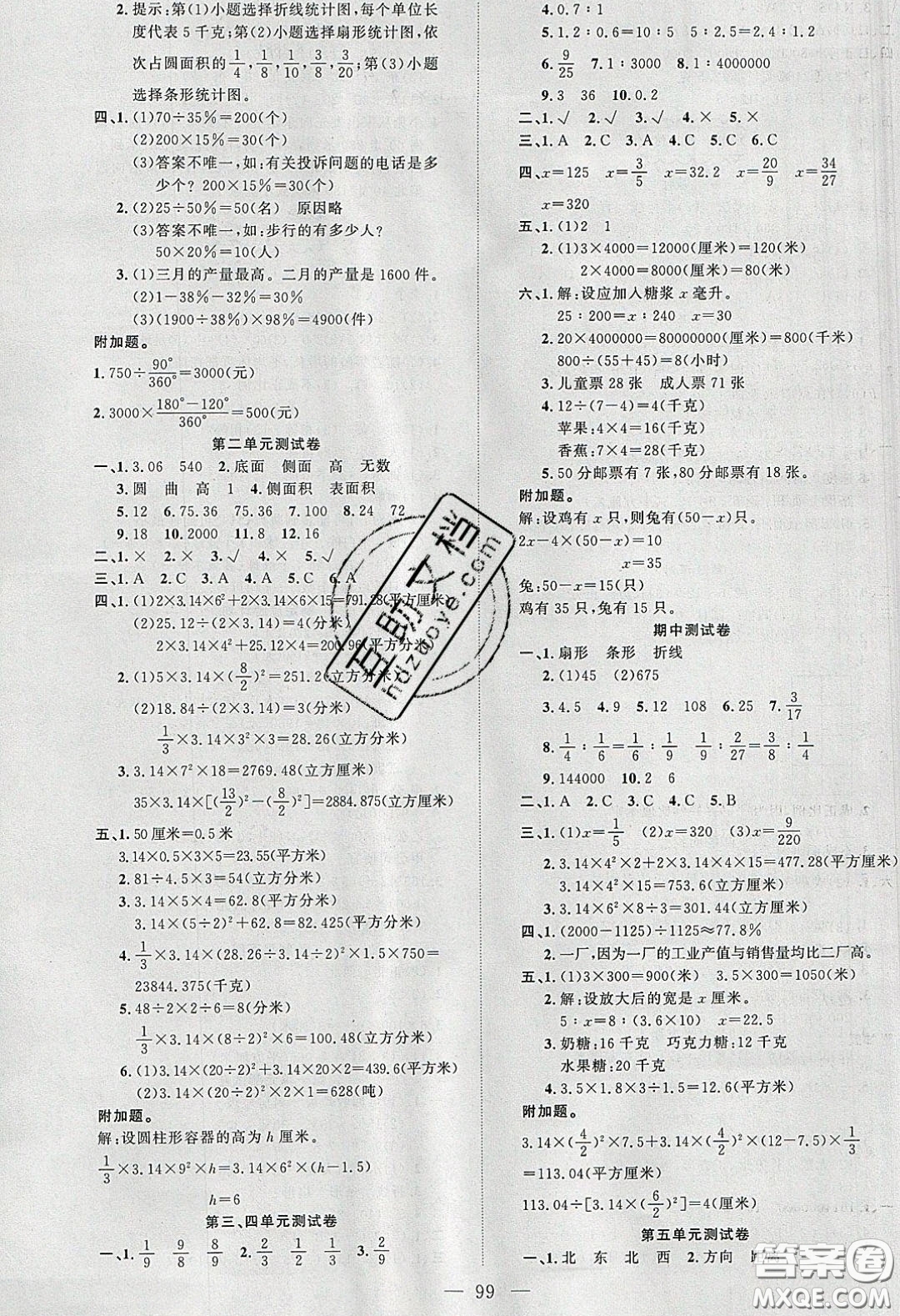 2020原創(chuàng)新課堂六年級數(shù)學(xué)下冊蘇教版答案
