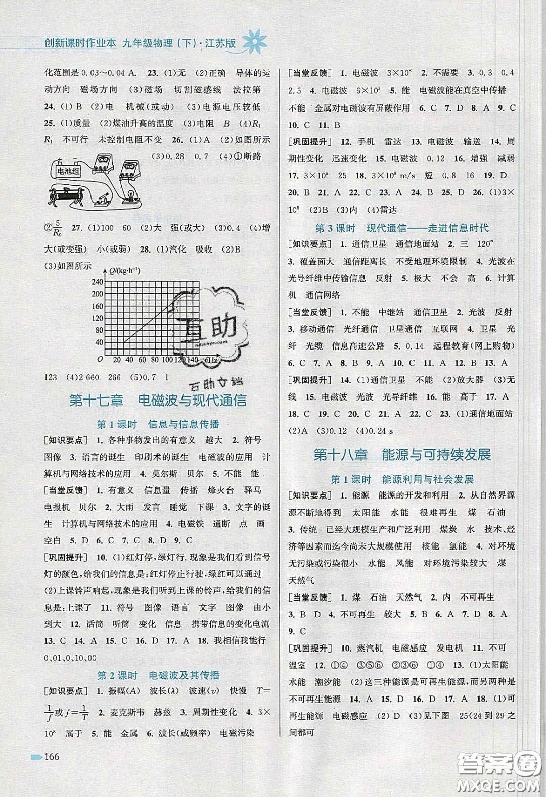 江蘇鳳凰美術(shù)出版社2020創(chuàng)新課時作業(yè)本九年級物理下冊江蘇版答案