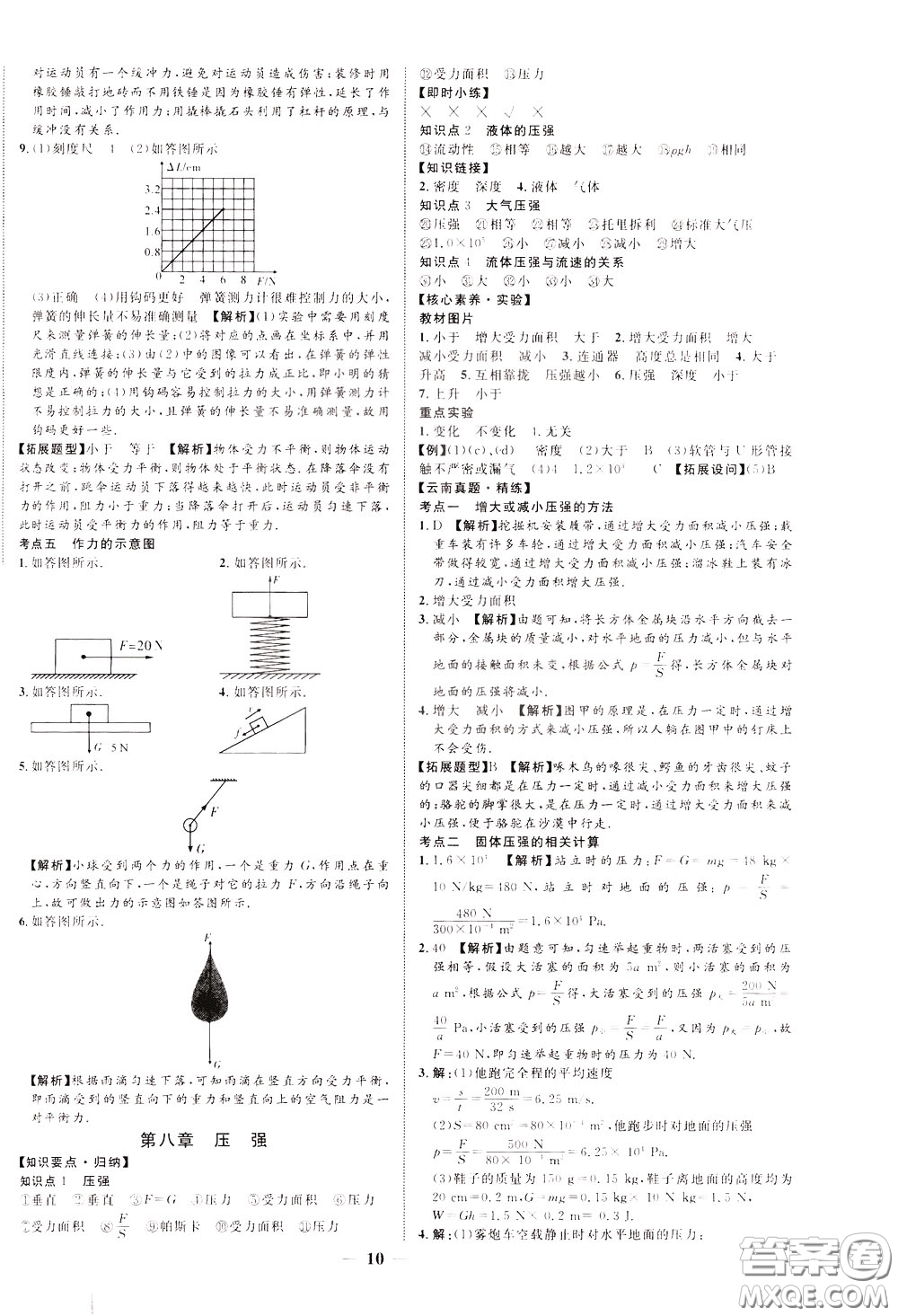 2020升級(jí)版云南中考新突破物理參考答案