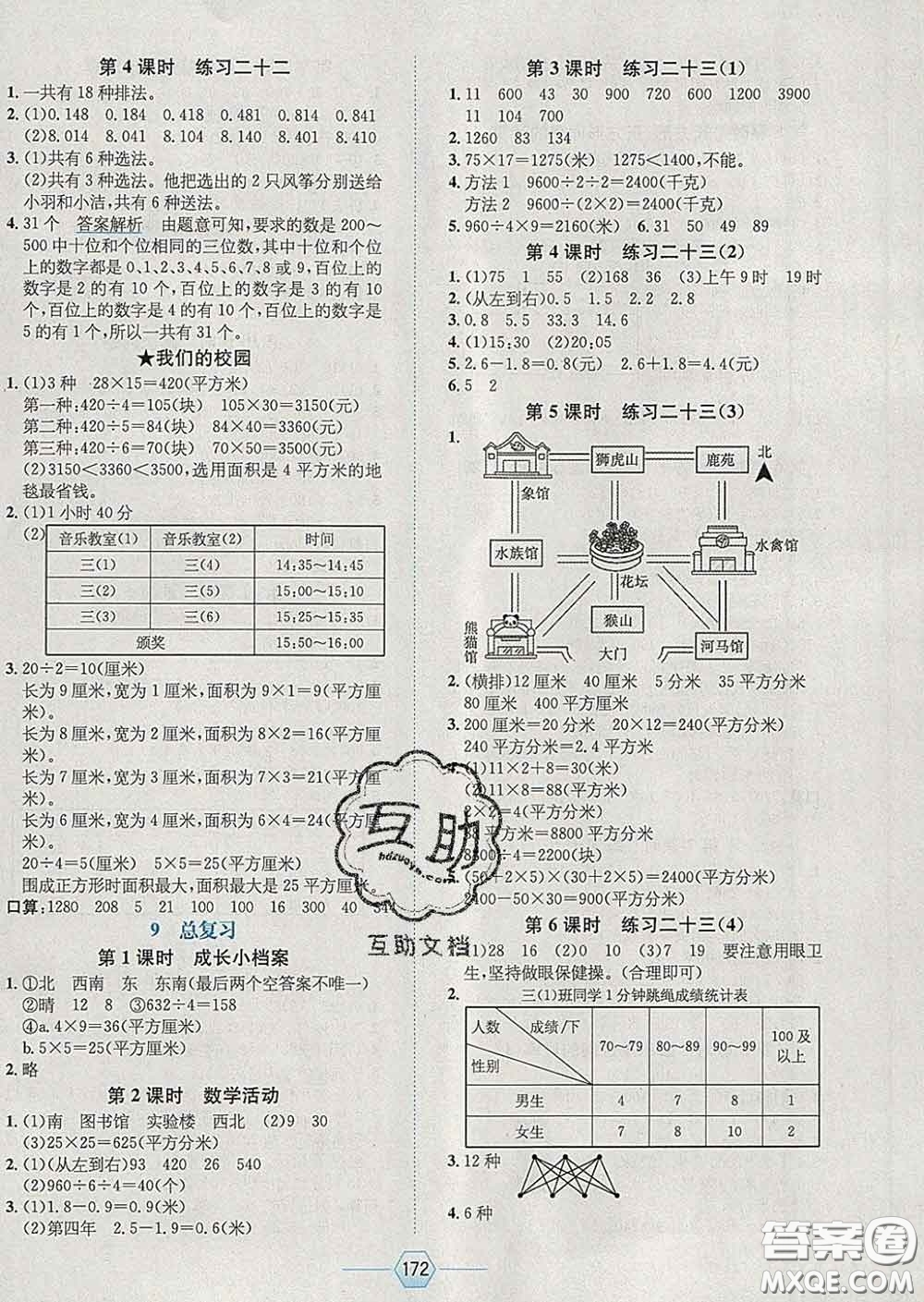 2020春走向優(yōu)等生三年級數(shù)學(xué)下冊人教版答案