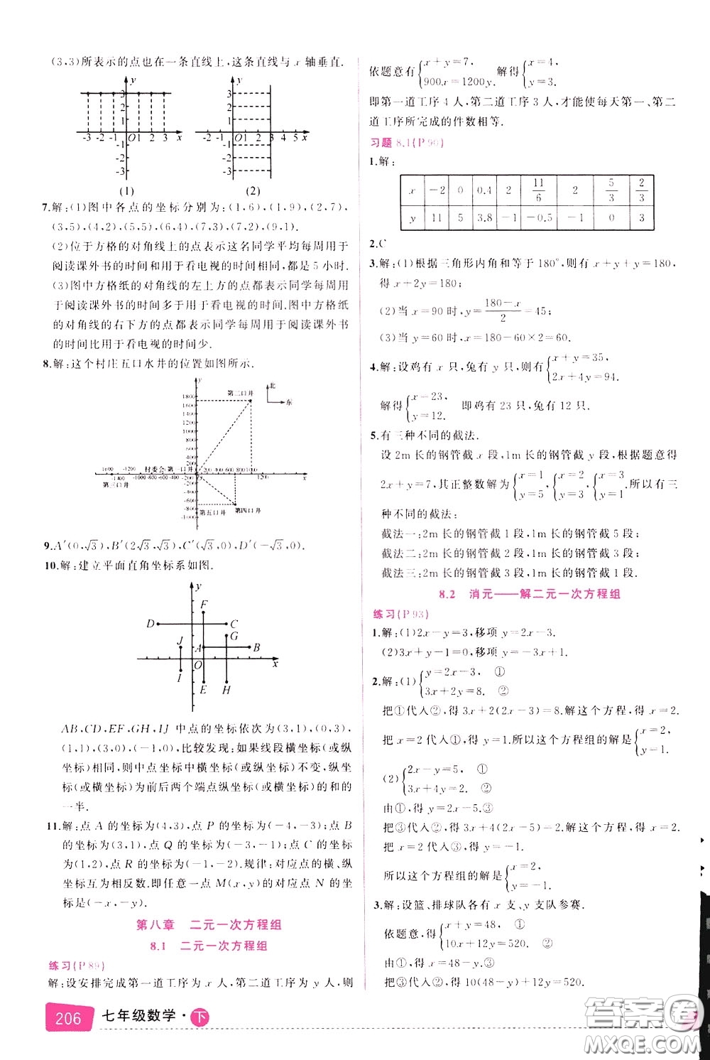 狀元成才路2020年狀元大課堂導(dǎo)學(xué)案標(biāo)準(zhǔn)本七年級下冊數(shù)學(xué)人教版參考答案