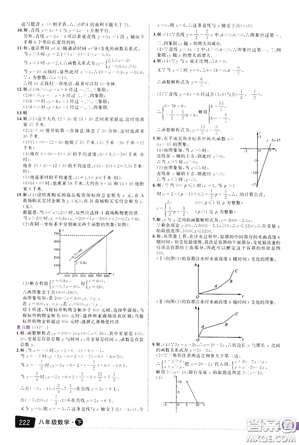 黃岡狀元成才路2020年?duì)钤笳n堂好學(xué)案八年級(jí)下冊(cè)數(shù)學(xué)人教版參考答案