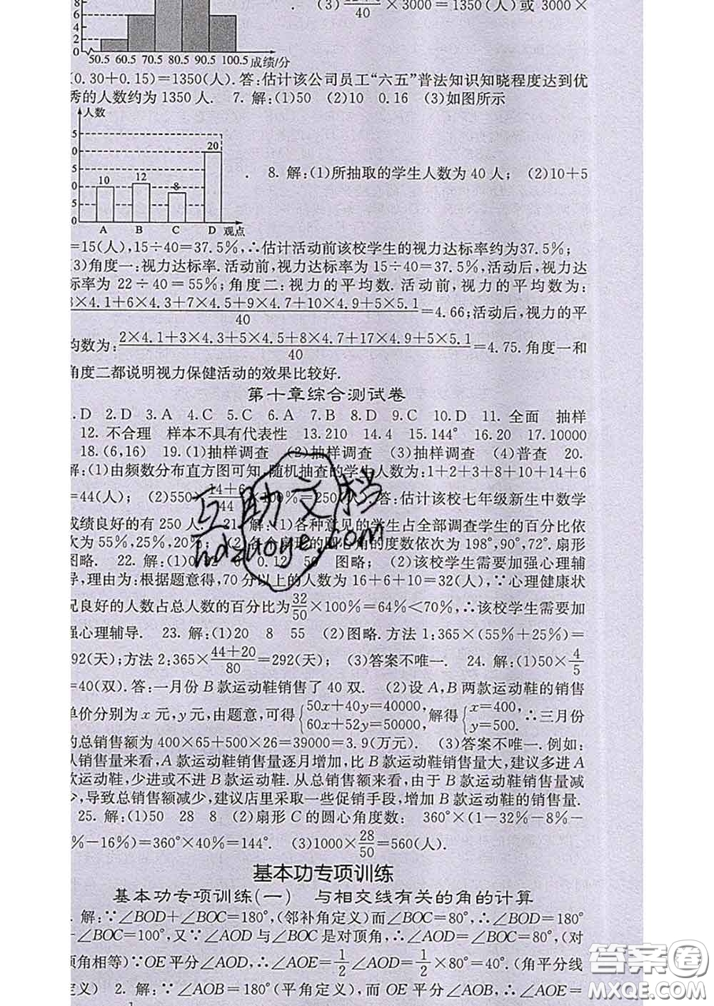梯田文化2020春課堂點睛七年級數(shù)學(xué)下冊人教版答案