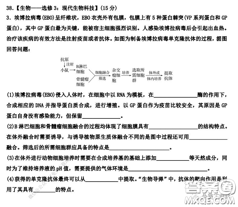 衡水中學2019-2020學年度第二學期高三年級二調(diào)考試理科綜合試題及答案