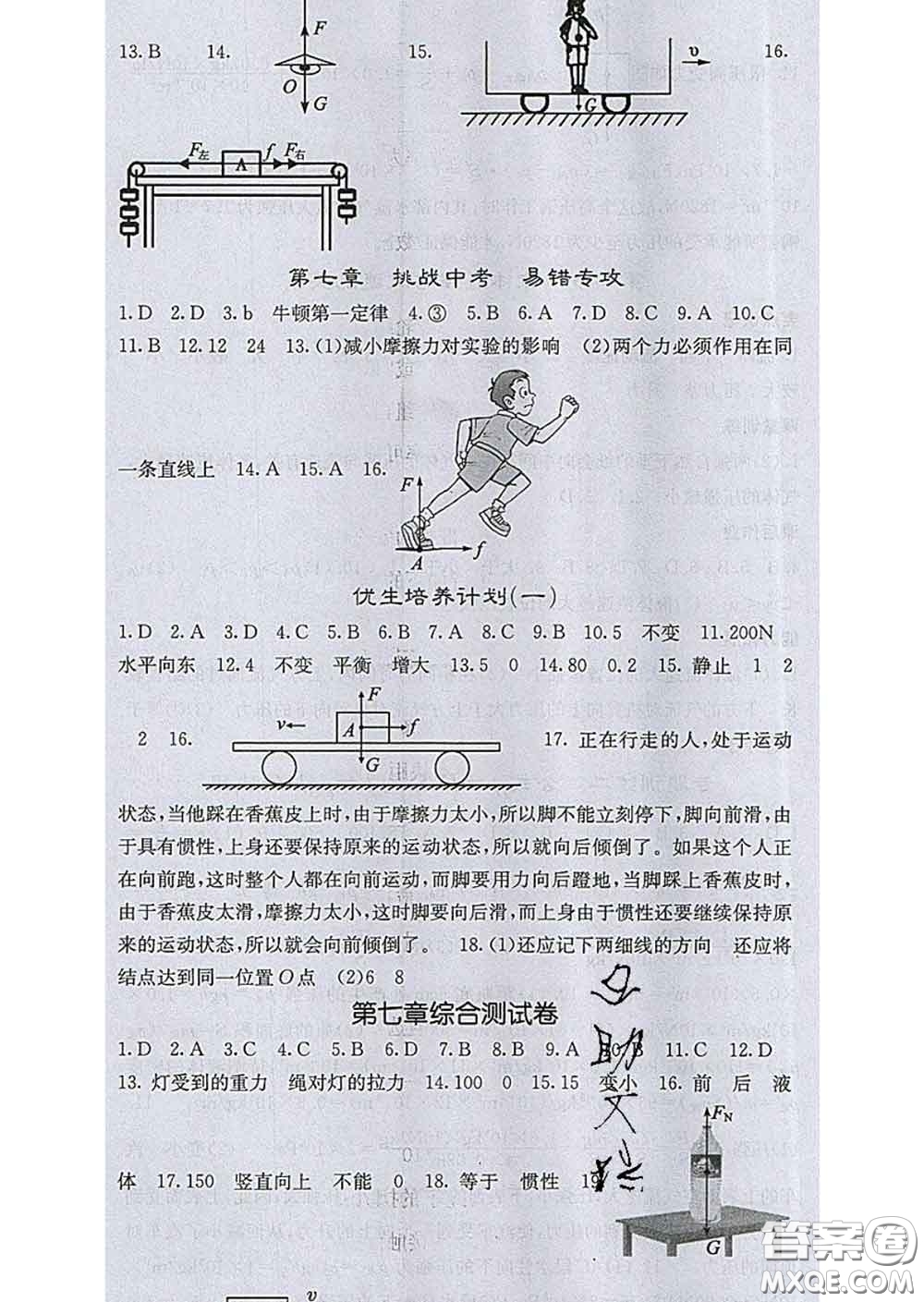 梯田文化2020春課堂點(diǎn)睛八年級(jí)物理下冊(cè)滬科版答案