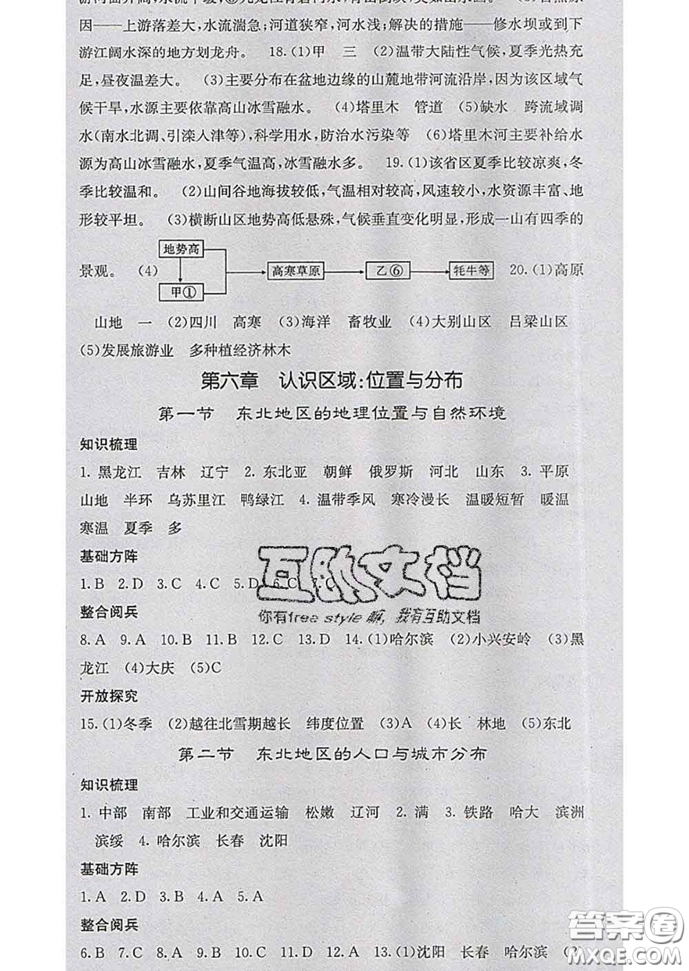 梯田文化2020春課堂點(diǎn)睛八年級地理下冊湘教版答案