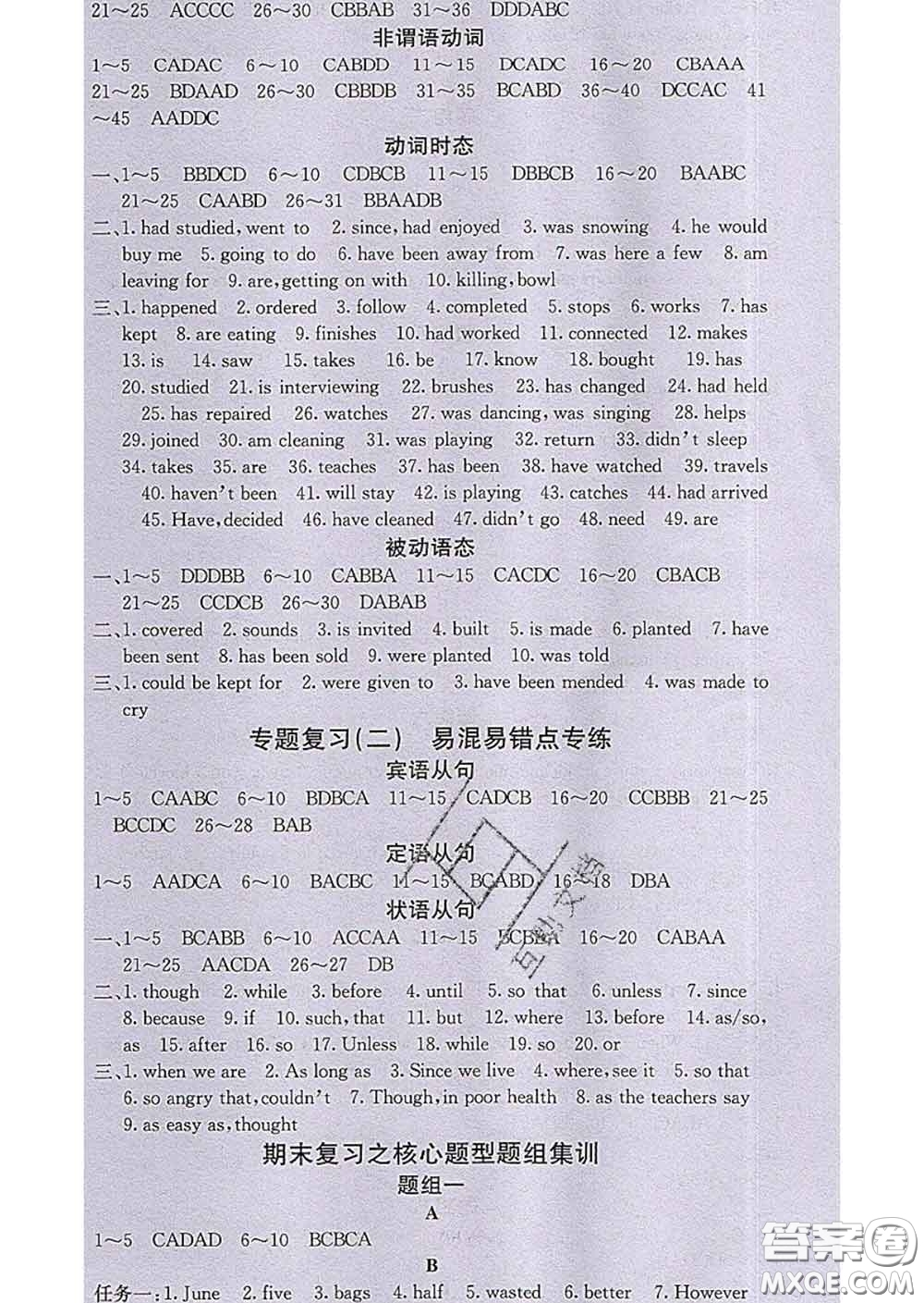 梯田文化2020春課堂點(diǎn)睛九年級英語下冊人教版答案