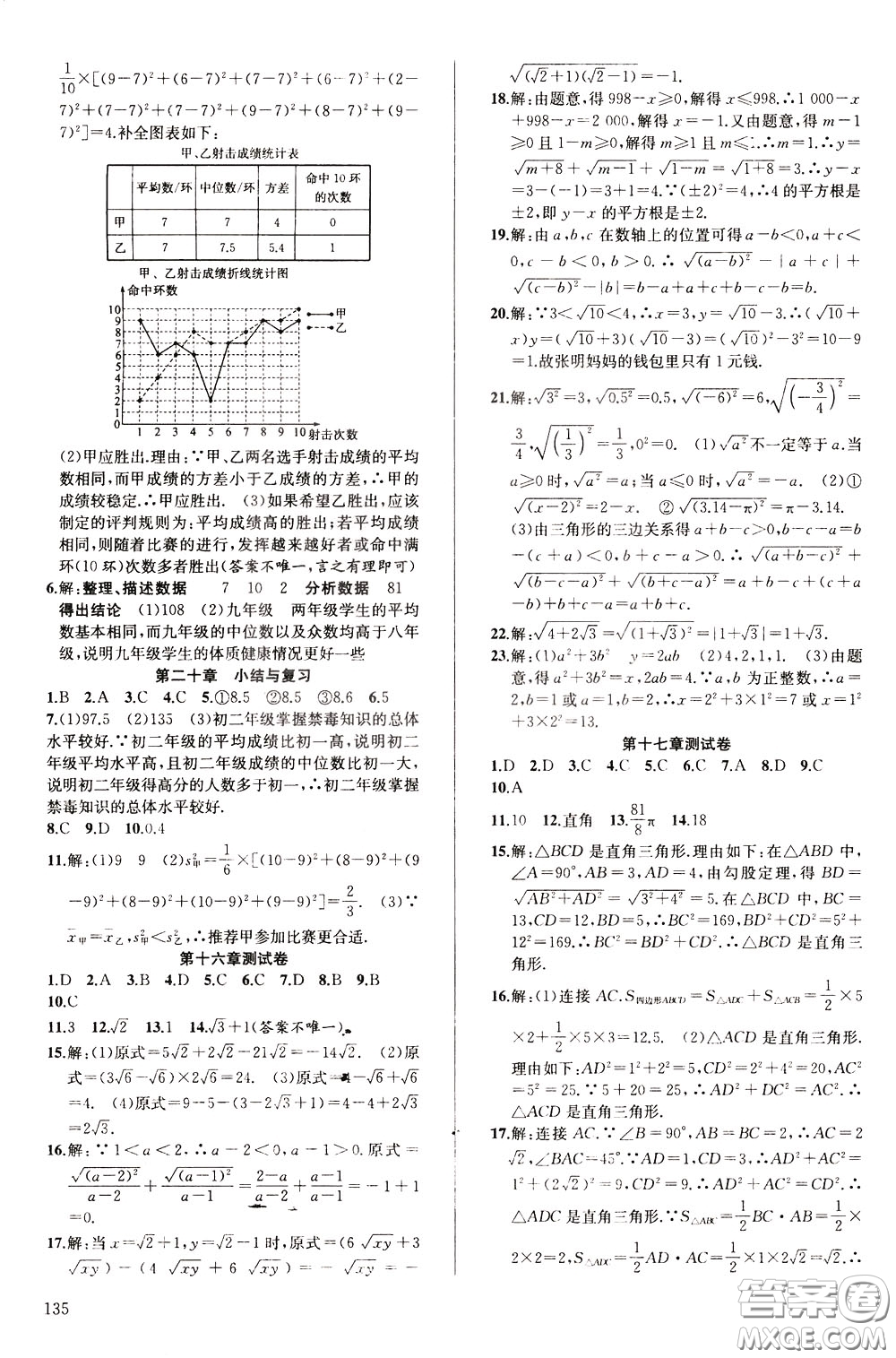 2020年原創(chuàng)講練測課優(yōu)新突破數學八年級下RJ人教版參考答案