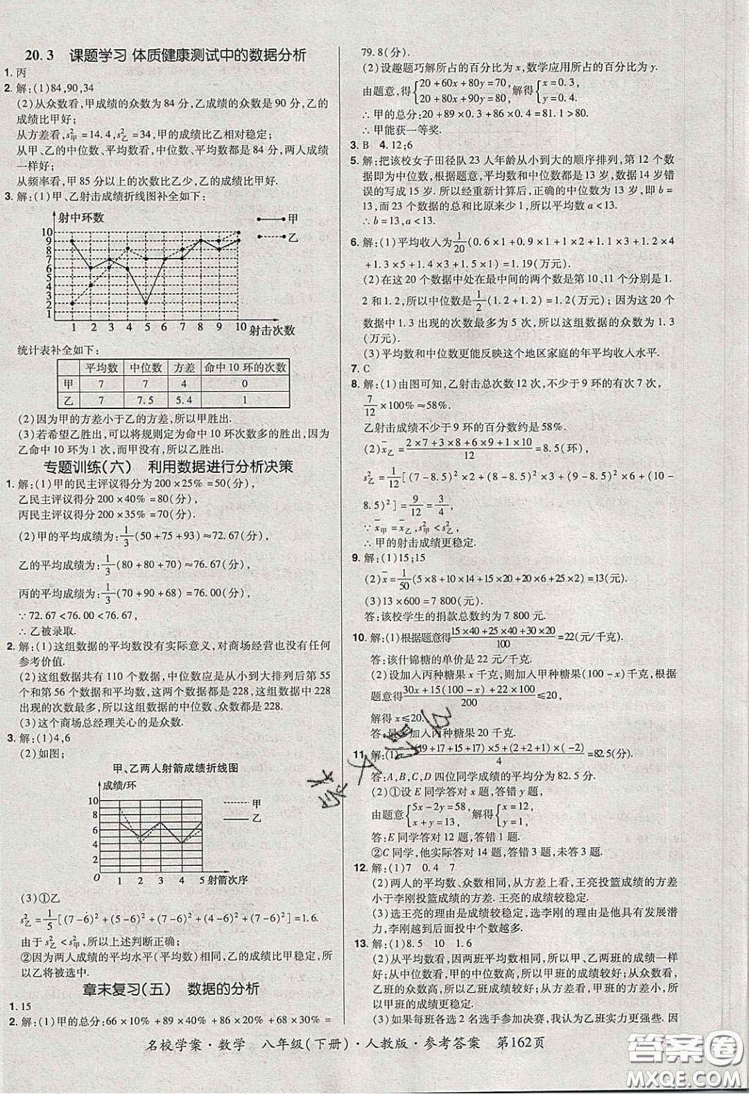 2020年國華作業(yè)本名校學(xué)案八年級(jí)數(shù)學(xué)下冊(cè)人教版答案