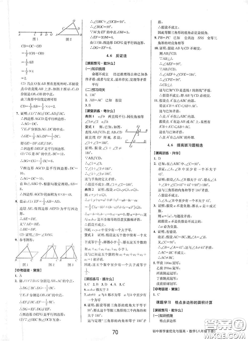 天津科學技術出版社2020初中新學案優(yōu)化與提高八年級數(shù)學下冊B版答案