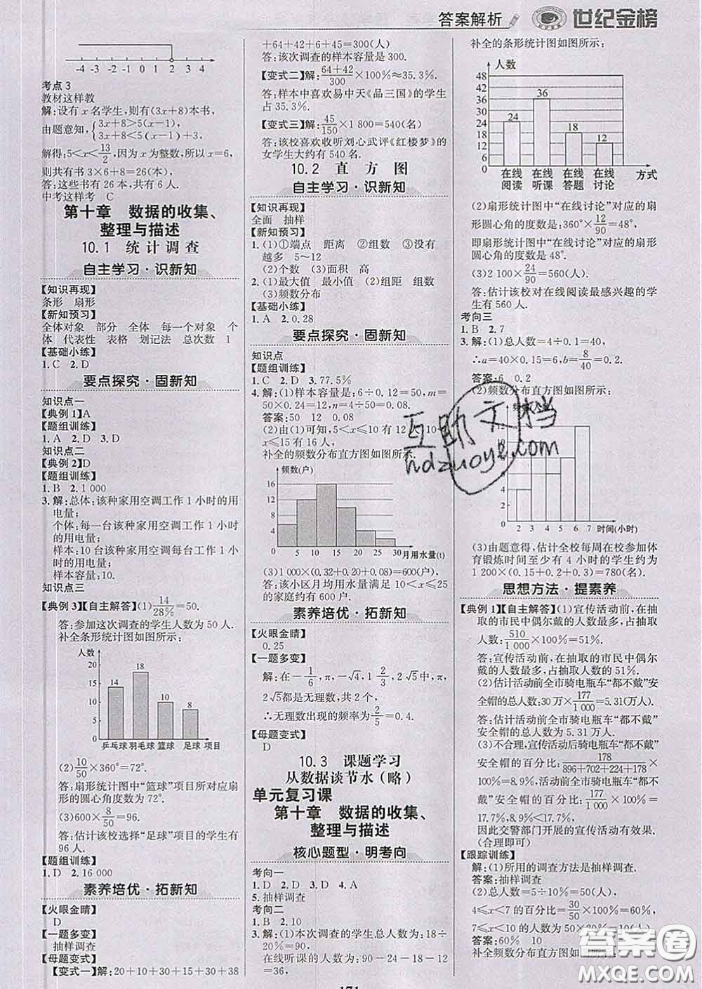 2020新版世紀(jì)金榜金榜學(xué)案七年級(jí)數(shù)學(xué)下冊(cè)人教版答案