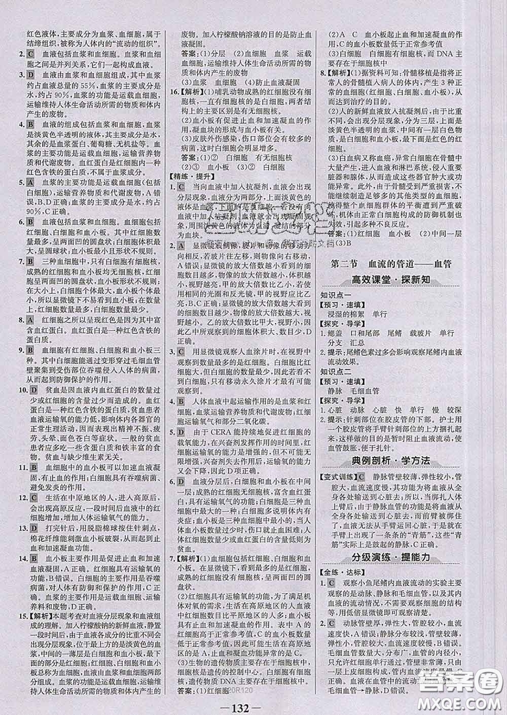2020新版世紀金榜金榜學案七年級生物下冊人教版答案