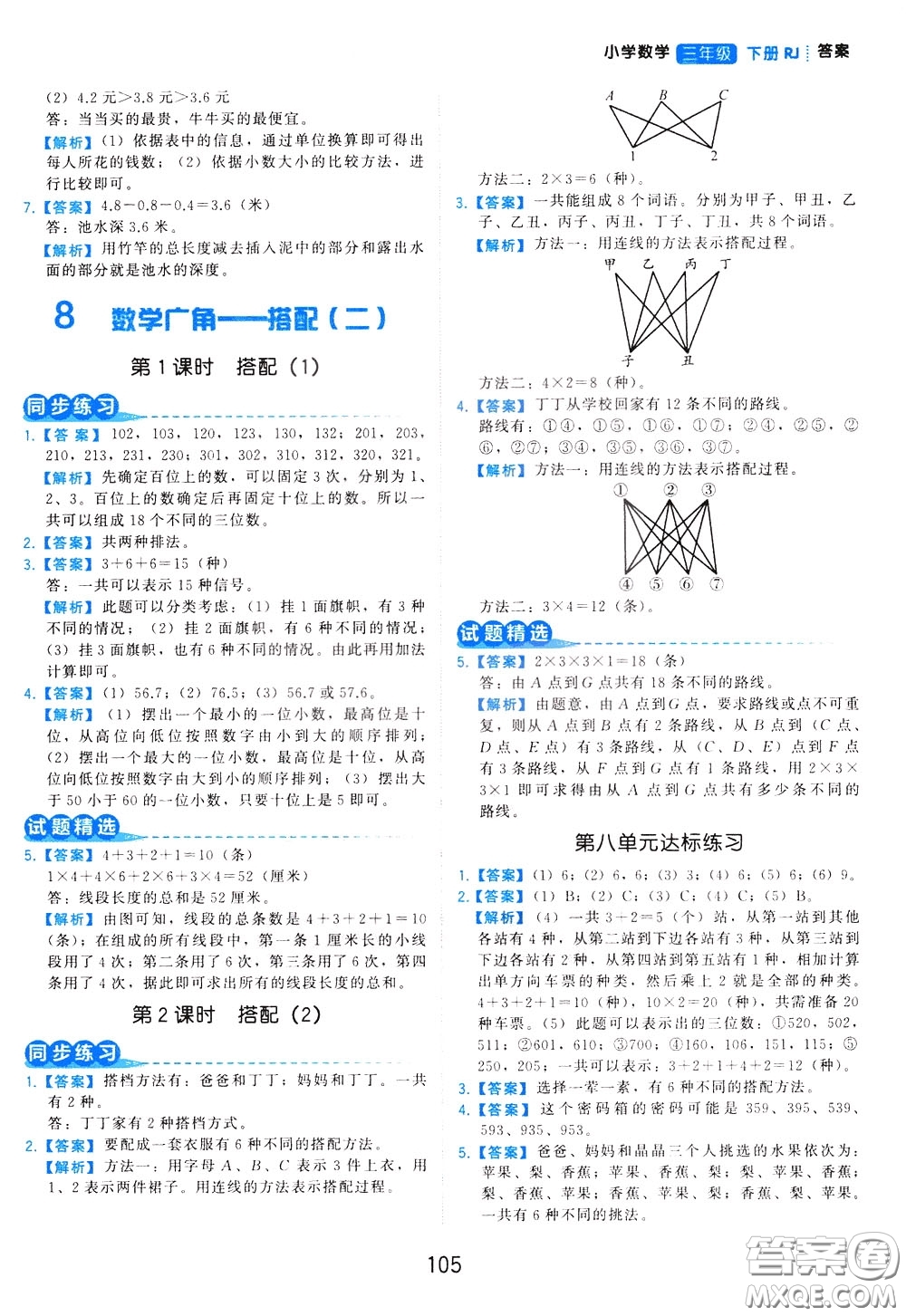 2020年學(xué)而思基本功同步練小學(xué)數(shù)學(xué)3年級下冊RJ人教版參考答案