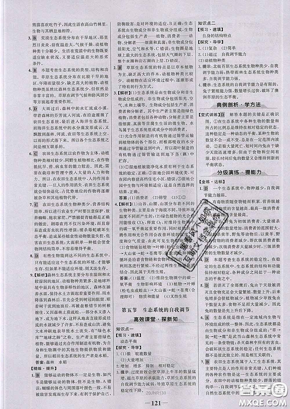 2020新版世紀金榜金榜學案八年級生物下冊濟南版答案