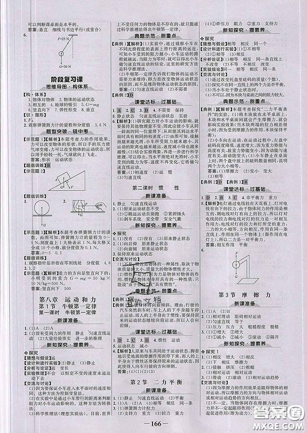 2020新版世紀(jì)金榜金榜學(xué)案八年級(jí)物理下冊人教版答案