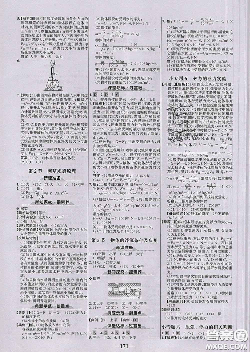 2020新版世紀(jì)金榜金榜學(xué)案八年級(jí)物理下冊人教版答案