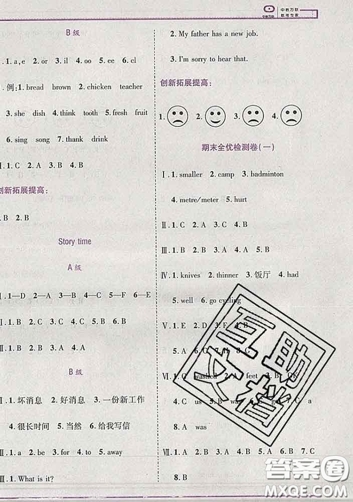 2020新版新全優(yōu)全優(yōu)備考六年級(jí)英語(yǔ)下冊(cè)人教版答案