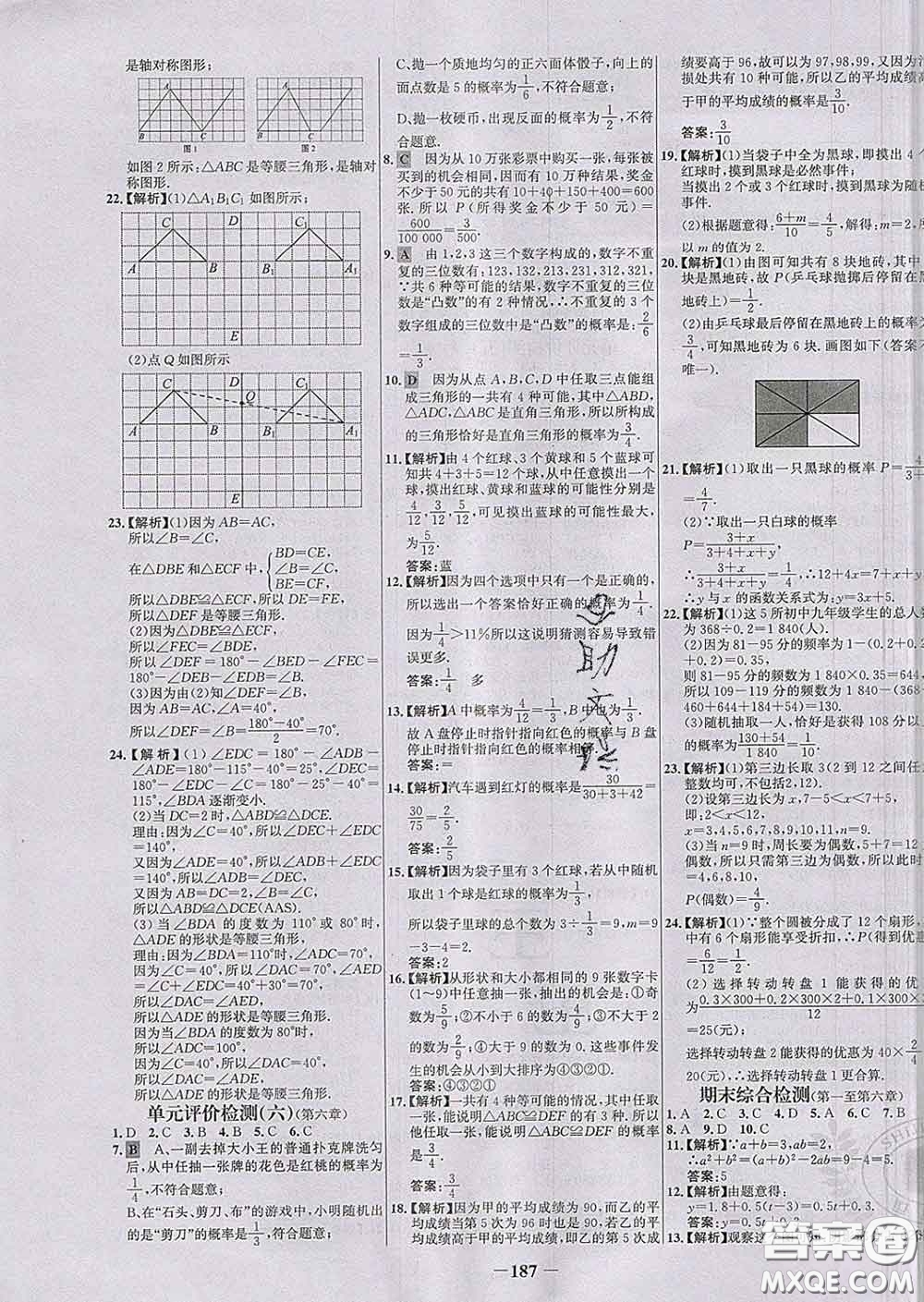 2020春世紀(jì)金榜百練百勝七年級數(shù)學(xué)下冊北師版答案