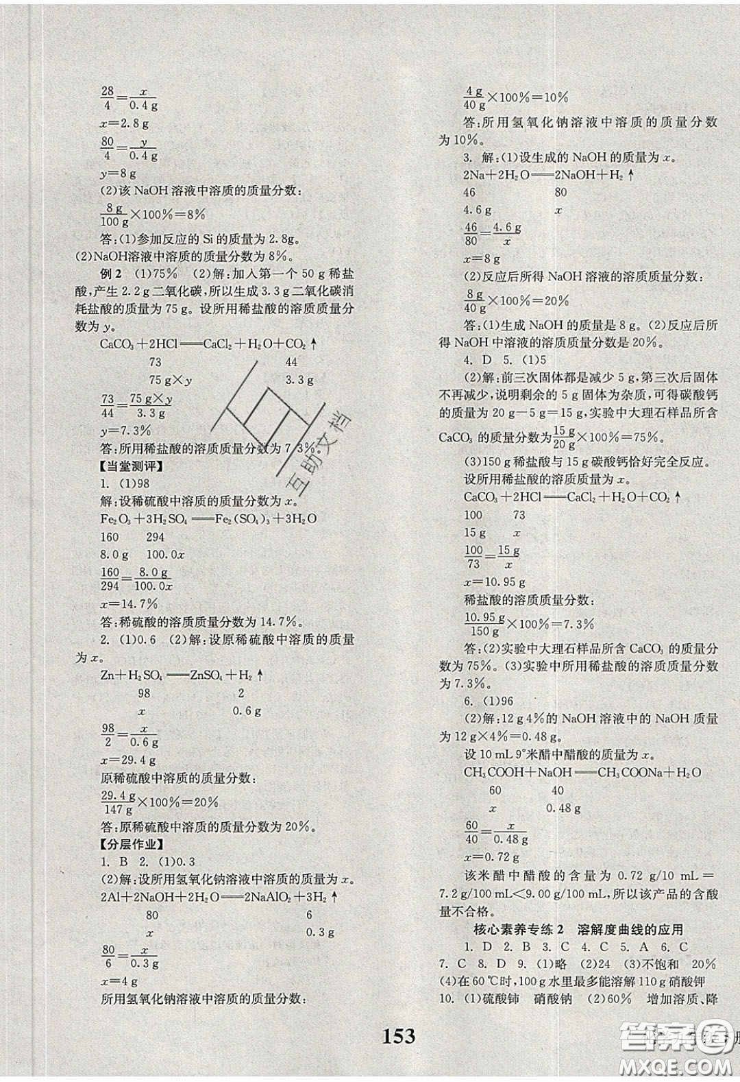 北京時(shí)代華文書局2020全效學(xué)習(xí)學(xué)業(yè)評價(jià)方案九年級化學(xué)下冊人教版答案