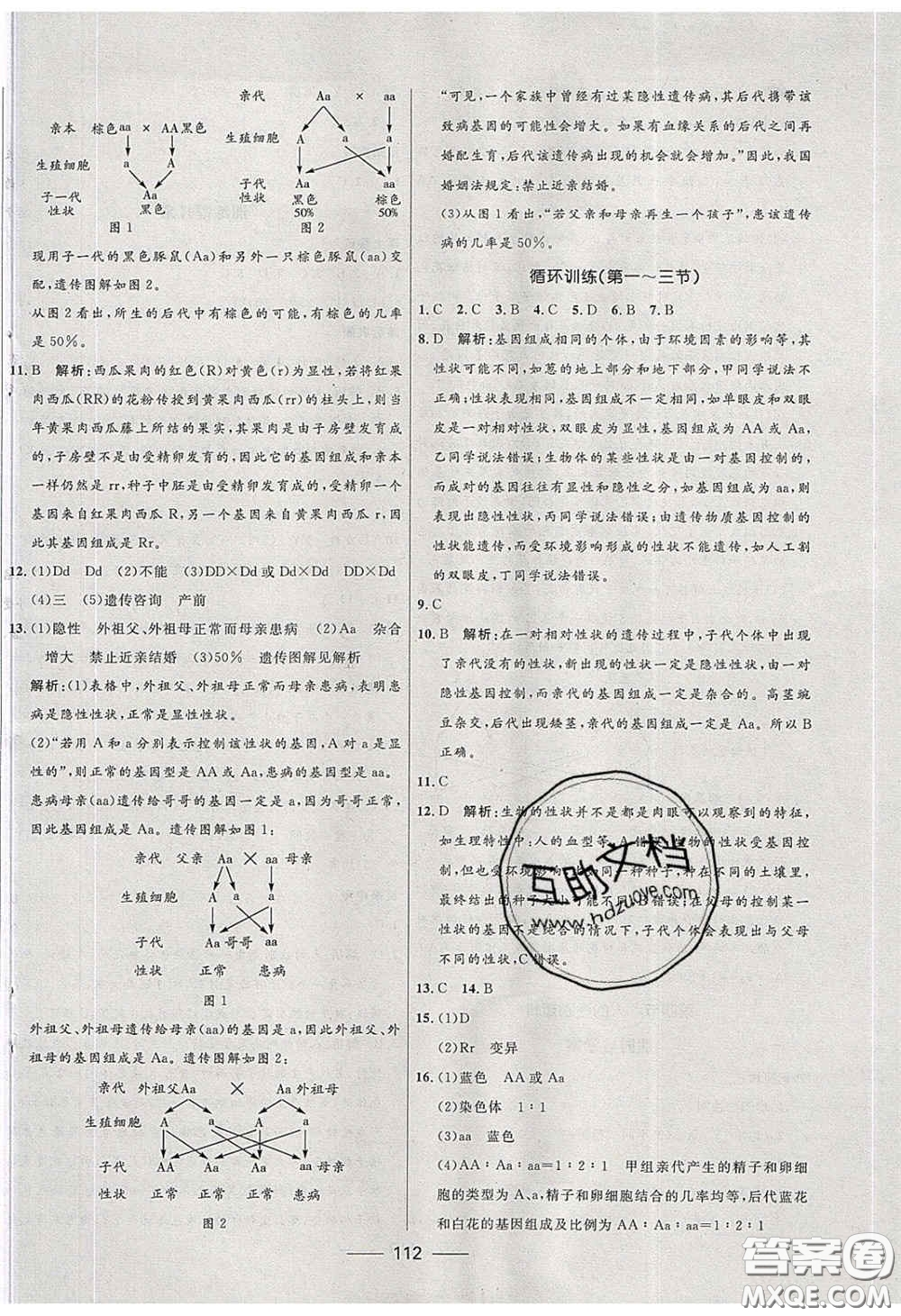 贏在起跑線2020奪冠百分百新導學課時練八年級生物下冊人教版答案