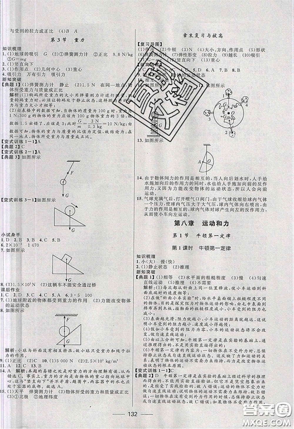 贏在起跑線2020奪冠百分百新導(dǎo)學(xué)課時練八年級物理下冊人教版答案