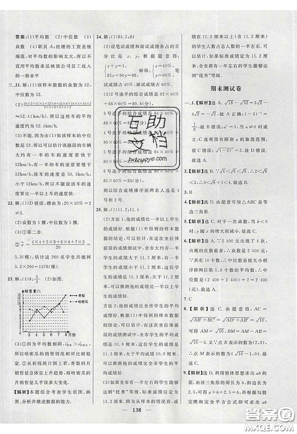 2020年名校學(xué)案高效課時(shí)練八年級數(shù)學(xué)下冊人教版答案