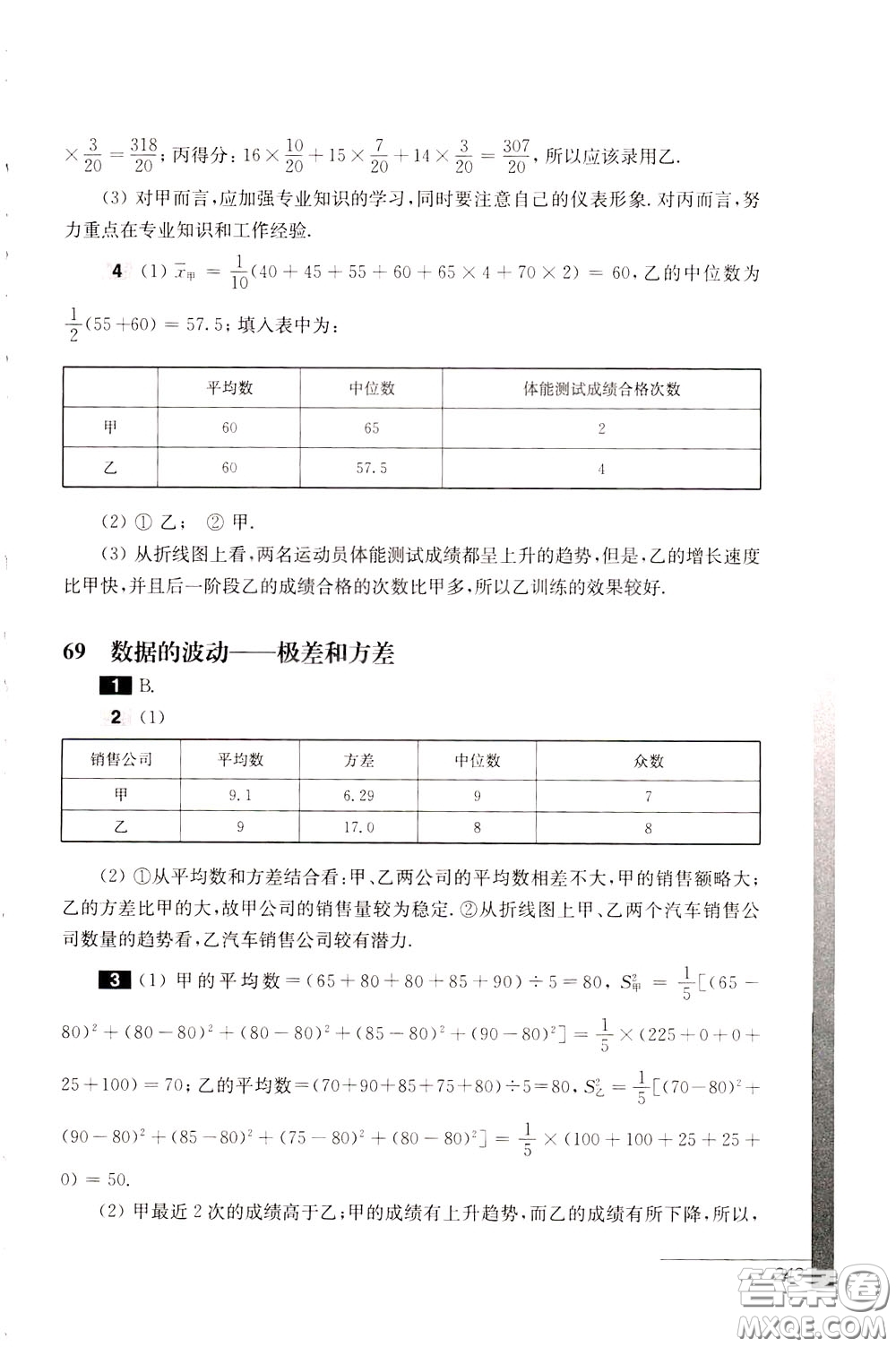 華東師范大學(xué)出版社2020年優(yōu)等生數(shù)學(xué)第三版8年級參考答案