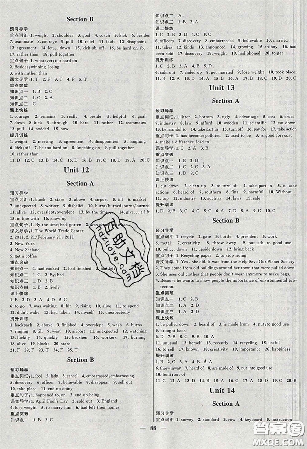 贏在起跑線2020奪冠百分百新導學課時練九年級英語下冊人教版答案