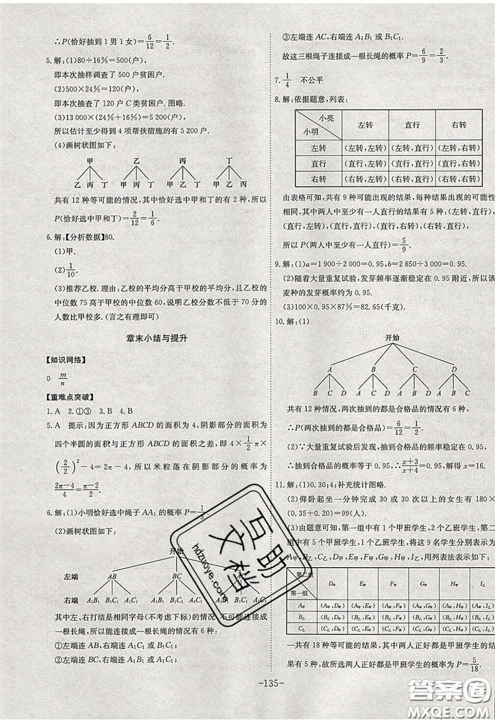 安徽師范大學(xué)出版社2020課時(shí)A計(jì)劃九年級數(shù)學(xué)下冊滬科版答案