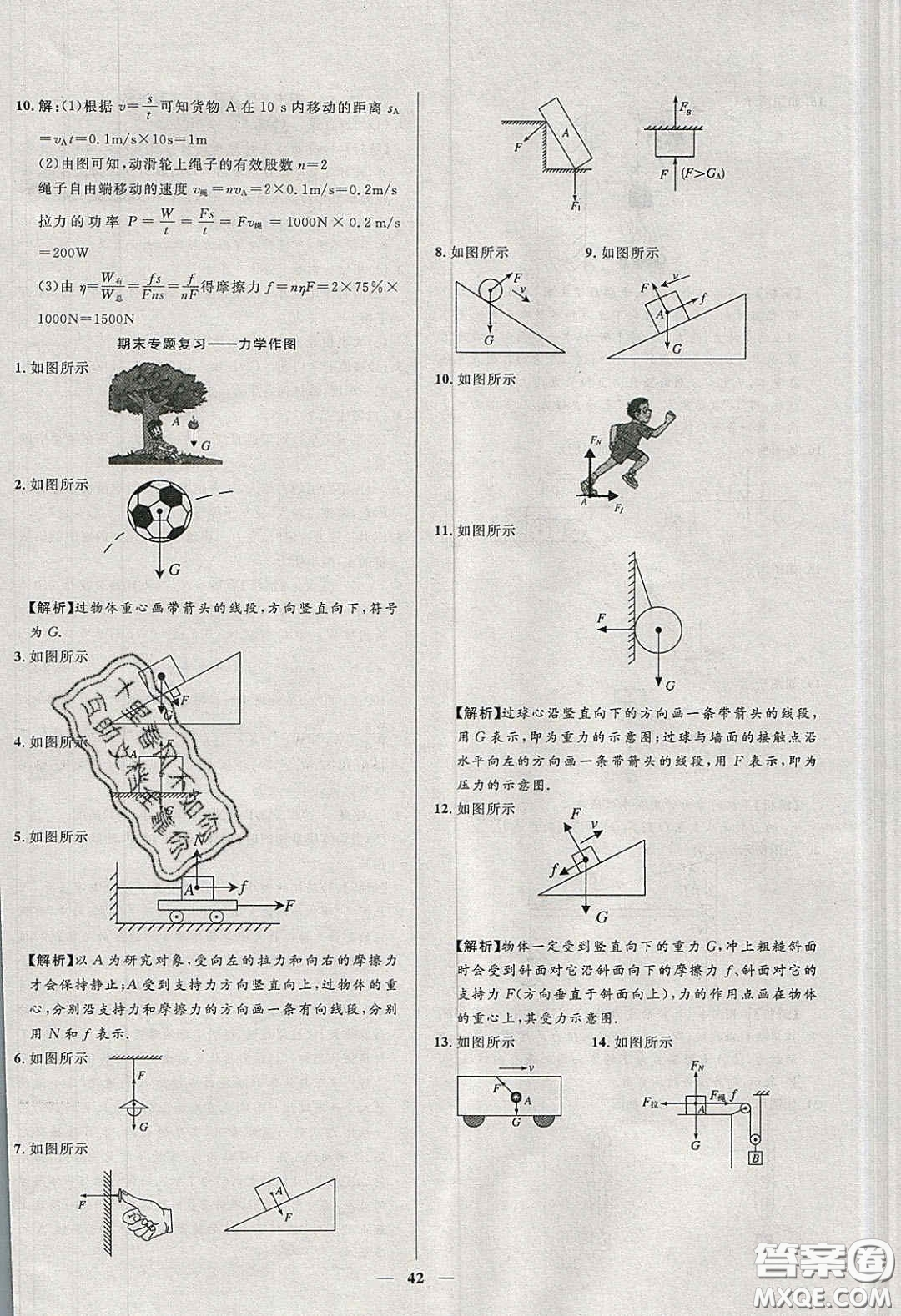 2020年春高分計劃中考版創(chuàng)新作業(yè)八年級物理下冊人教版答案
