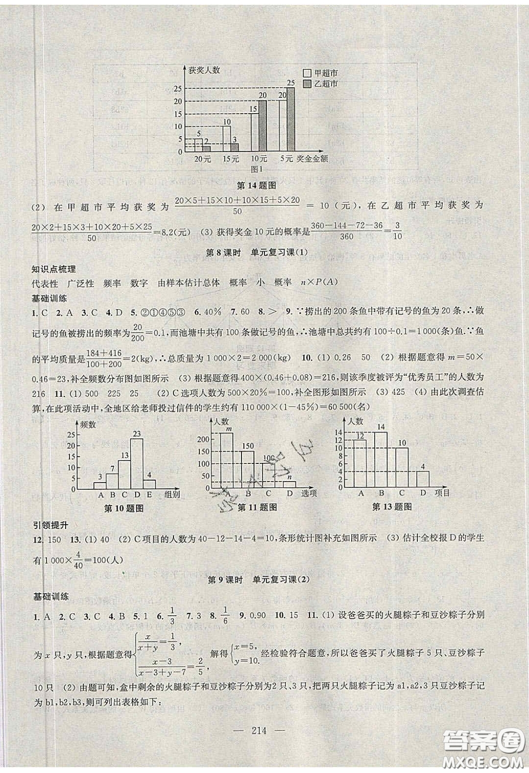 2020金鑰匙1加1課時(shí)作業(yè)加目標(biāo)檢測(cè)九年級(jí)數(shù)學(xué)下冊(cè)江蘇版答案