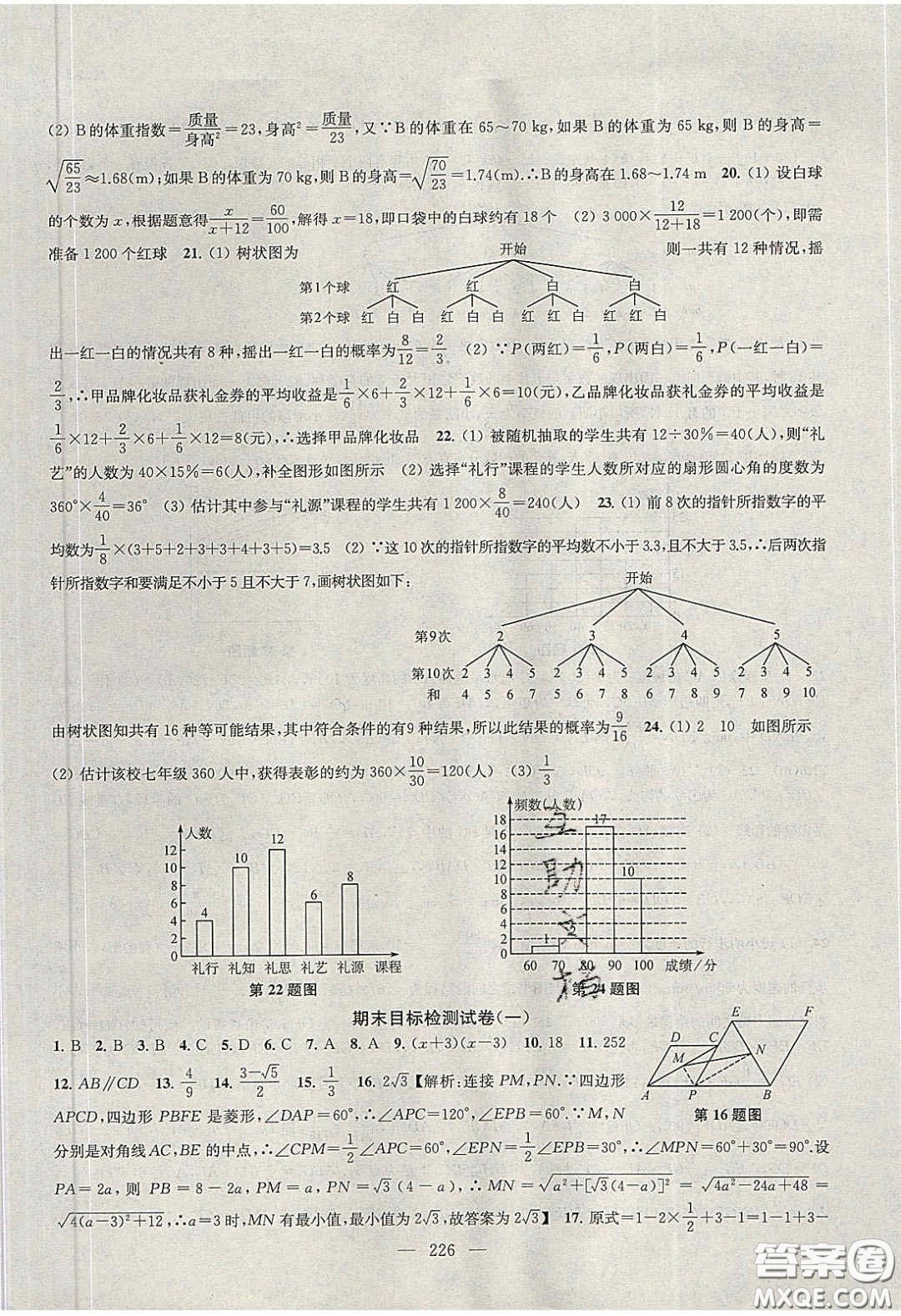 2020金鑰匙1加1課時(shí)作業(yè)加目標(biāo)檢測(cè)九年級(jí)數(shù)學(xué)下冊(cè)江蘇版答案