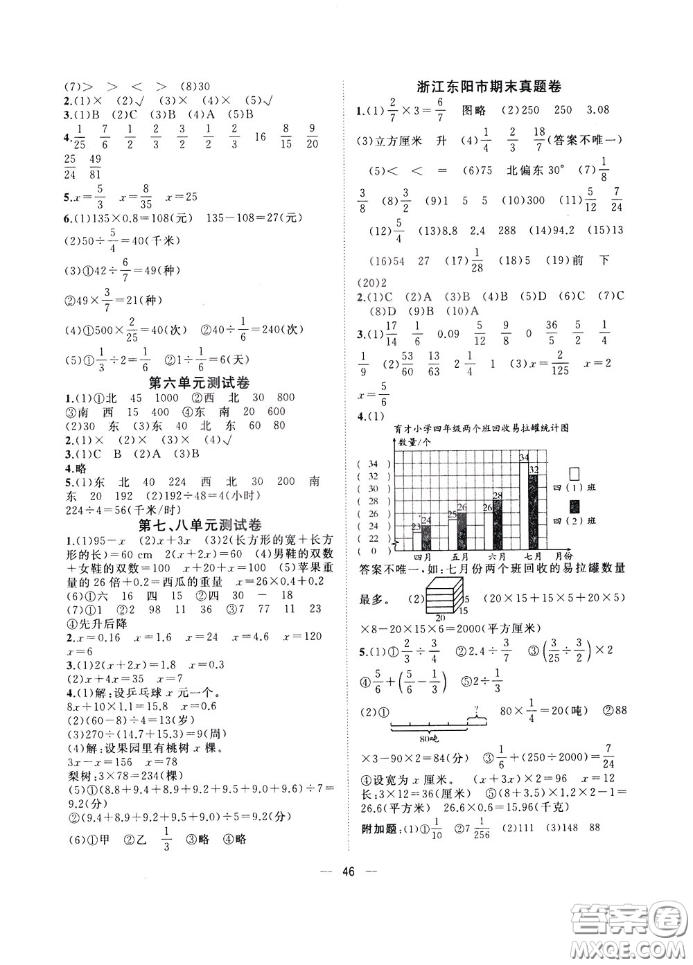 維宇文化2020年課課優(yōu)課堂小作業(yè)數(shù)學(xué)五年級(jí)下冊(cè)B北師版參考答案