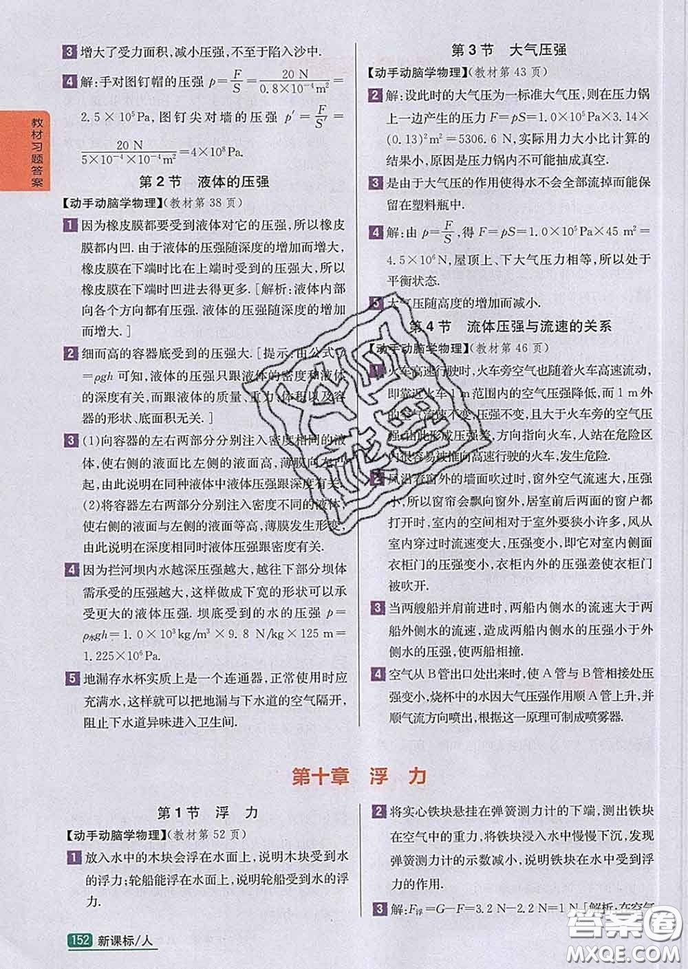 吉林人民出版社2020春尖子生學(xué)案八年級物理下冊人教版答案