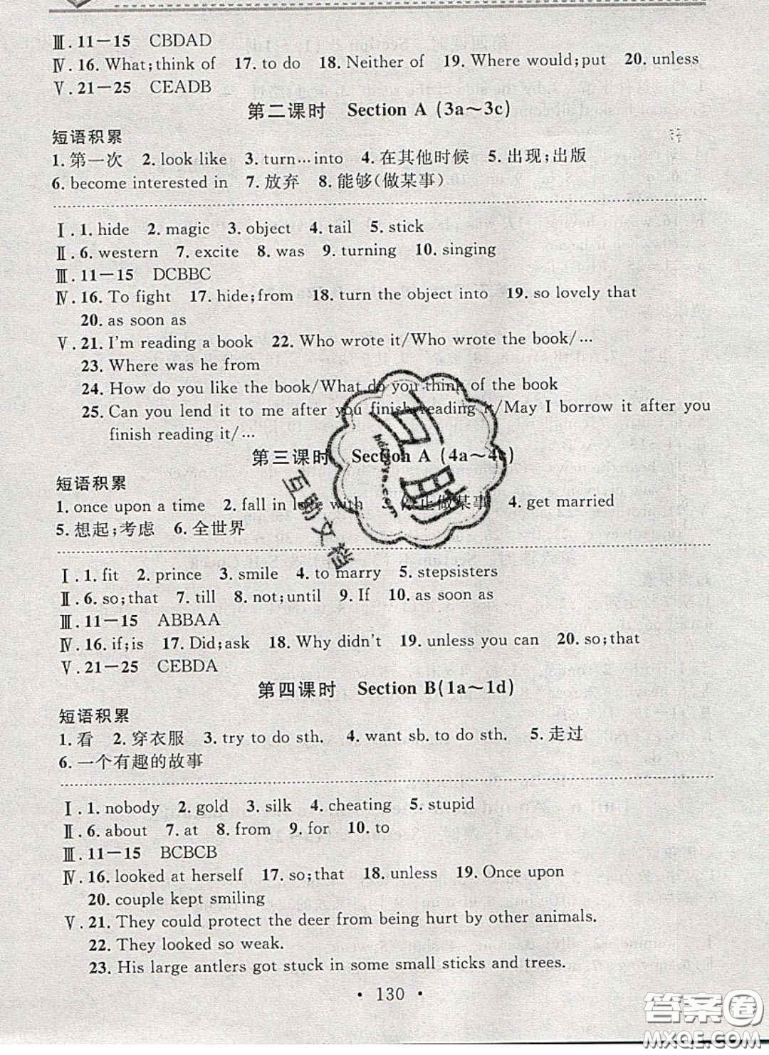 廣東經(jīng)濟(jì)出版社2020年名校課堂小練習(xí)八年級(jí)英語(yǔ)下冊(cè)人教版答案