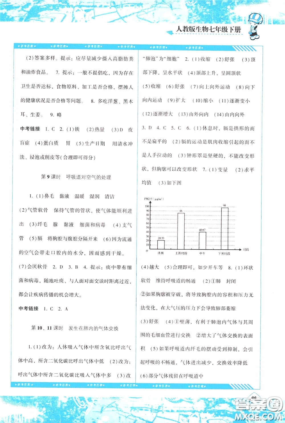 2020年課程基礎(chǔ)訓(xùn)練生物七年級下冊人教版參考答案