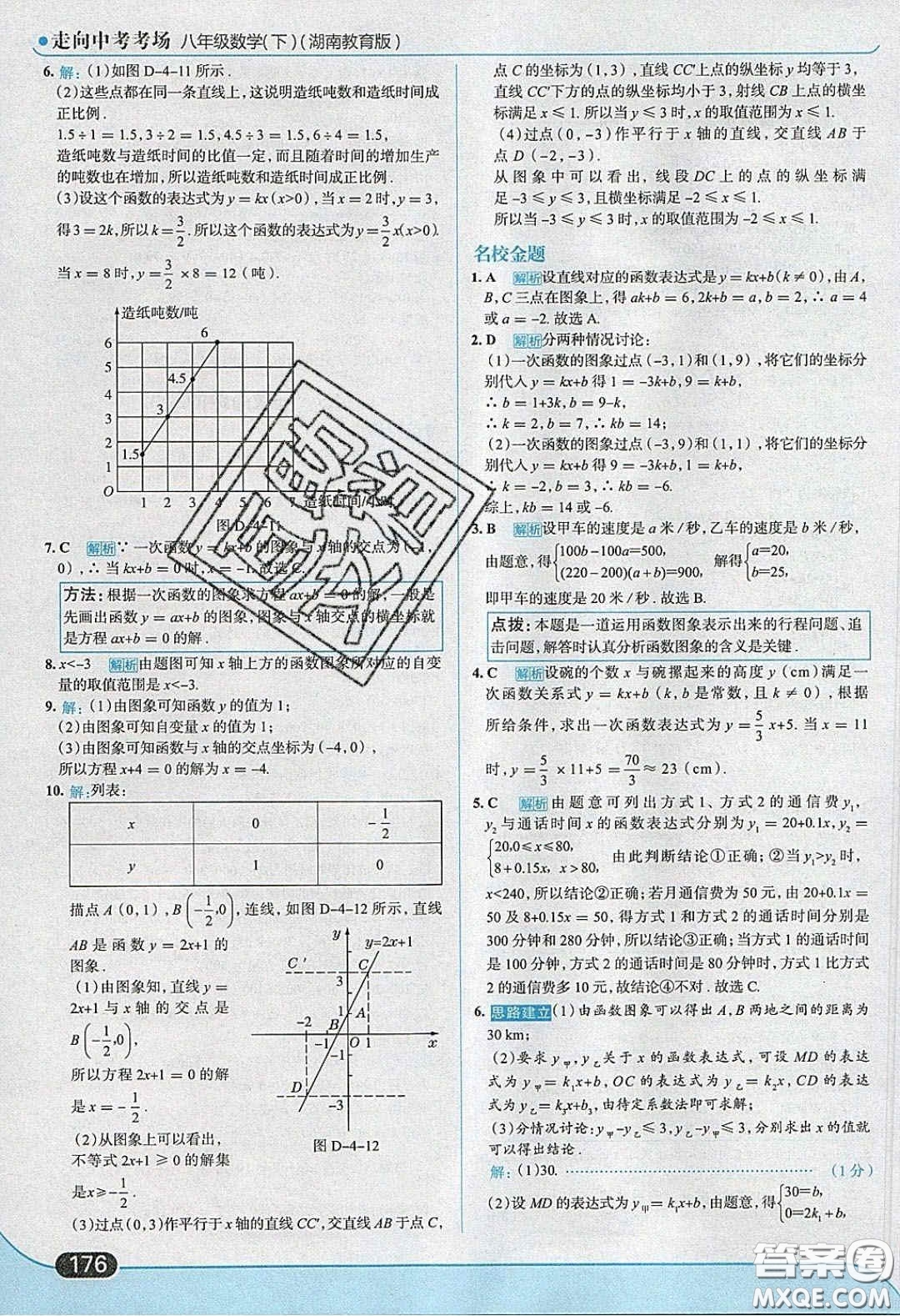 2020年走進(jìn)中考考場八年級數(shù)學(xué)下冊湘教版答案