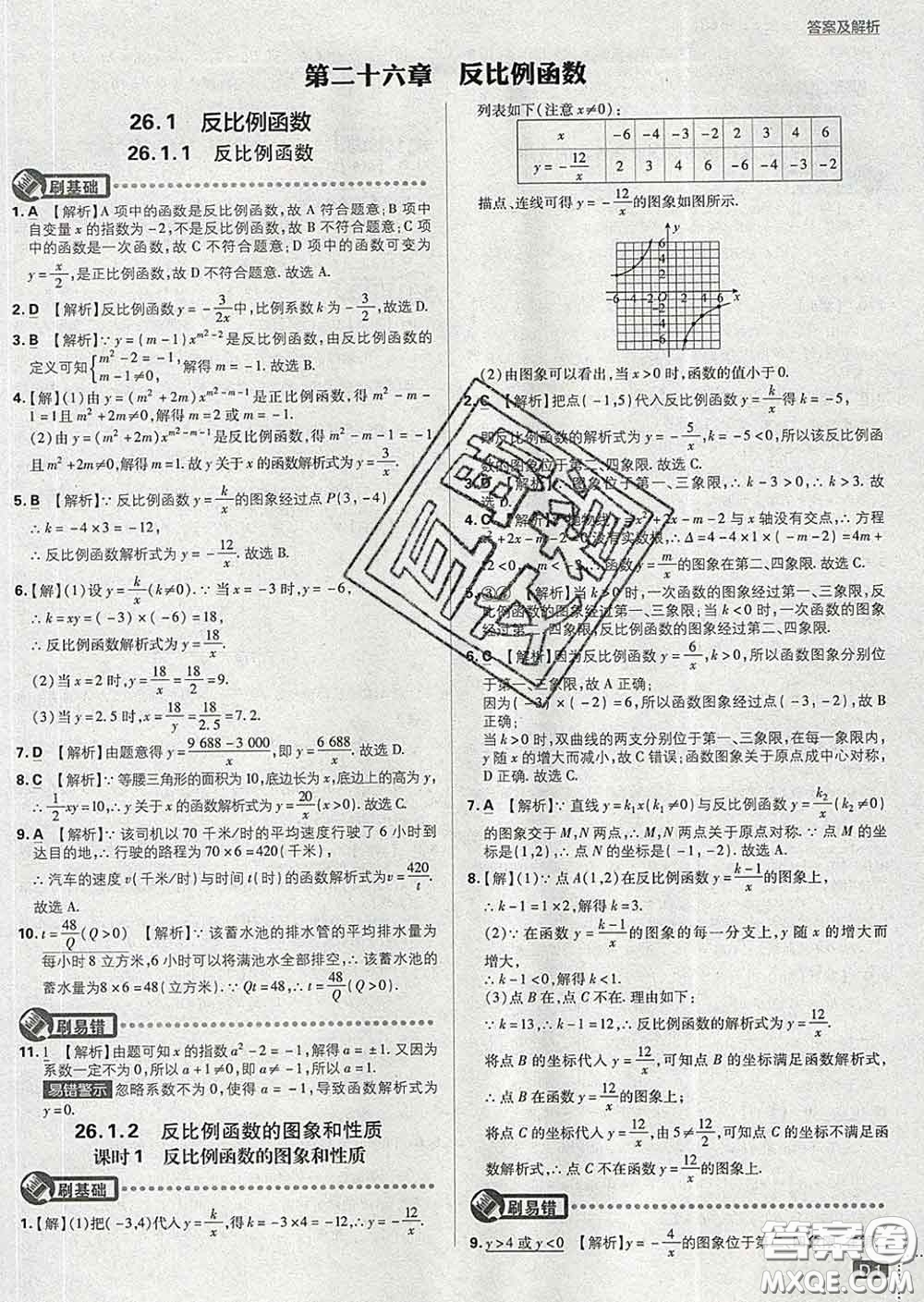 開明出版社2020春初中必刷題九年級數(shù)學下冊人教版答案