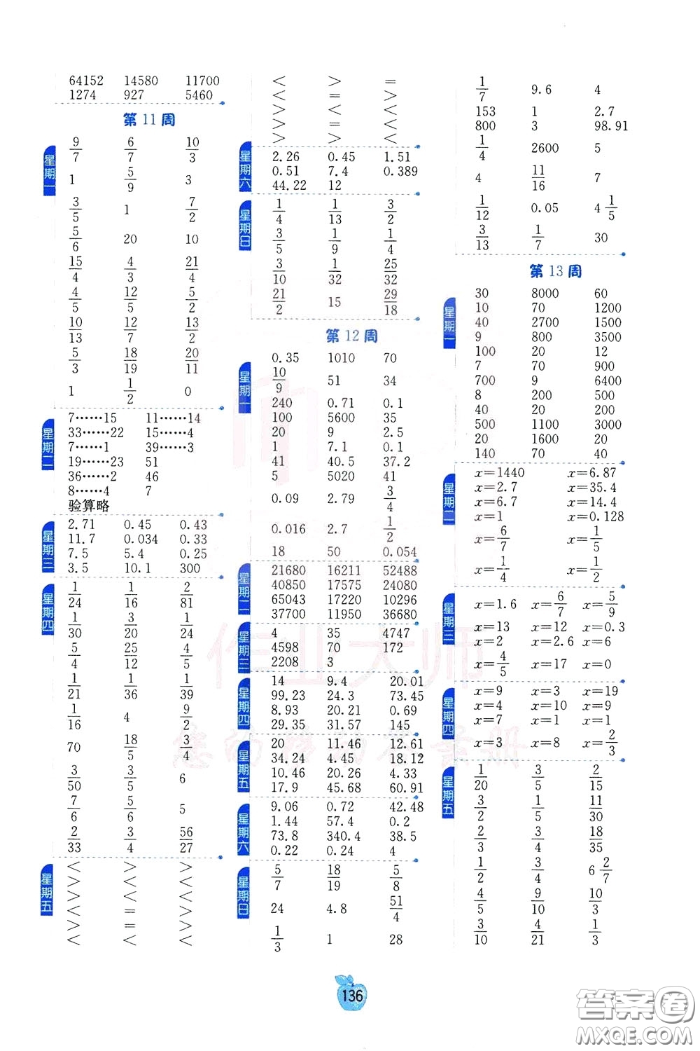 江蘇人民出版社2020年小學(xué)數(shù)學(xué)計(jì)算高手6年級(jí)下冊(cè)JSJY江蘇教育版參考答案
