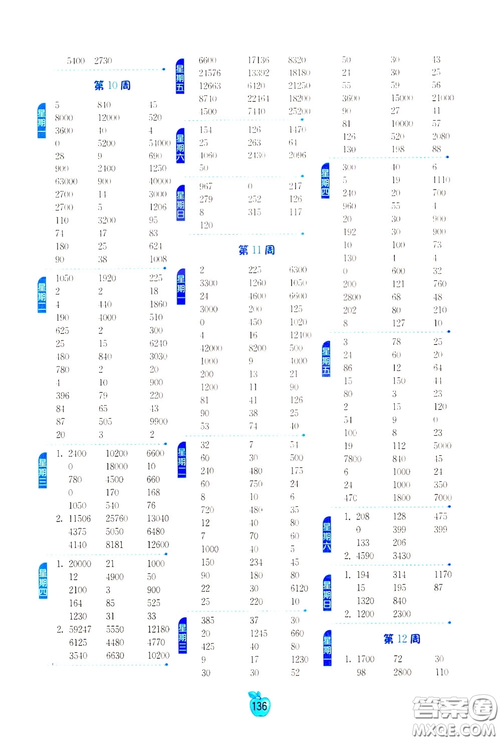 江蘇人民出版社2020年小學數(shù)學計算高手4年級下冊JSJY江蘇教育版參考答案