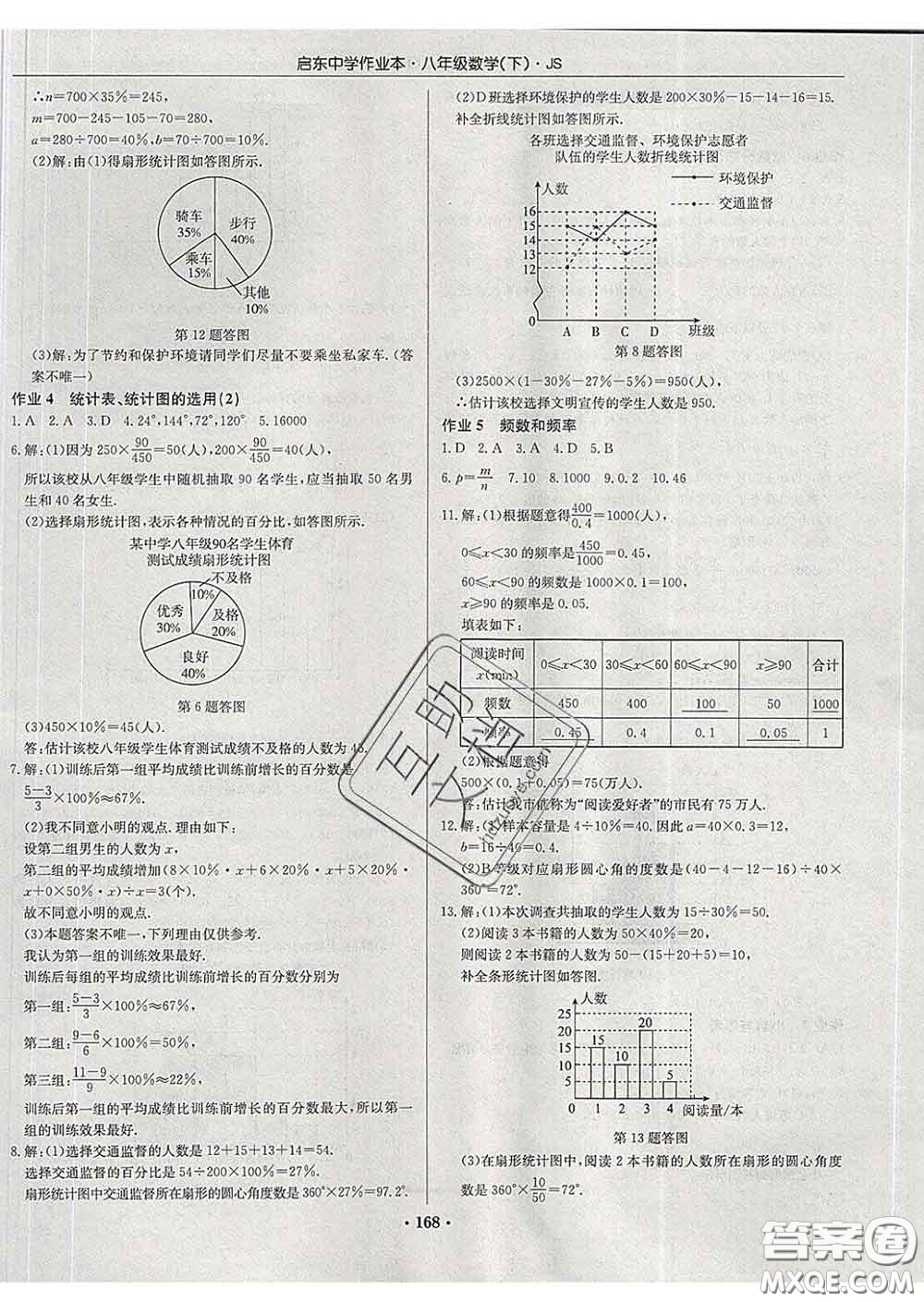 龍門書局2020新版啟東中學作業(yè)本八年級數(shù)學下冊江蘇版答案