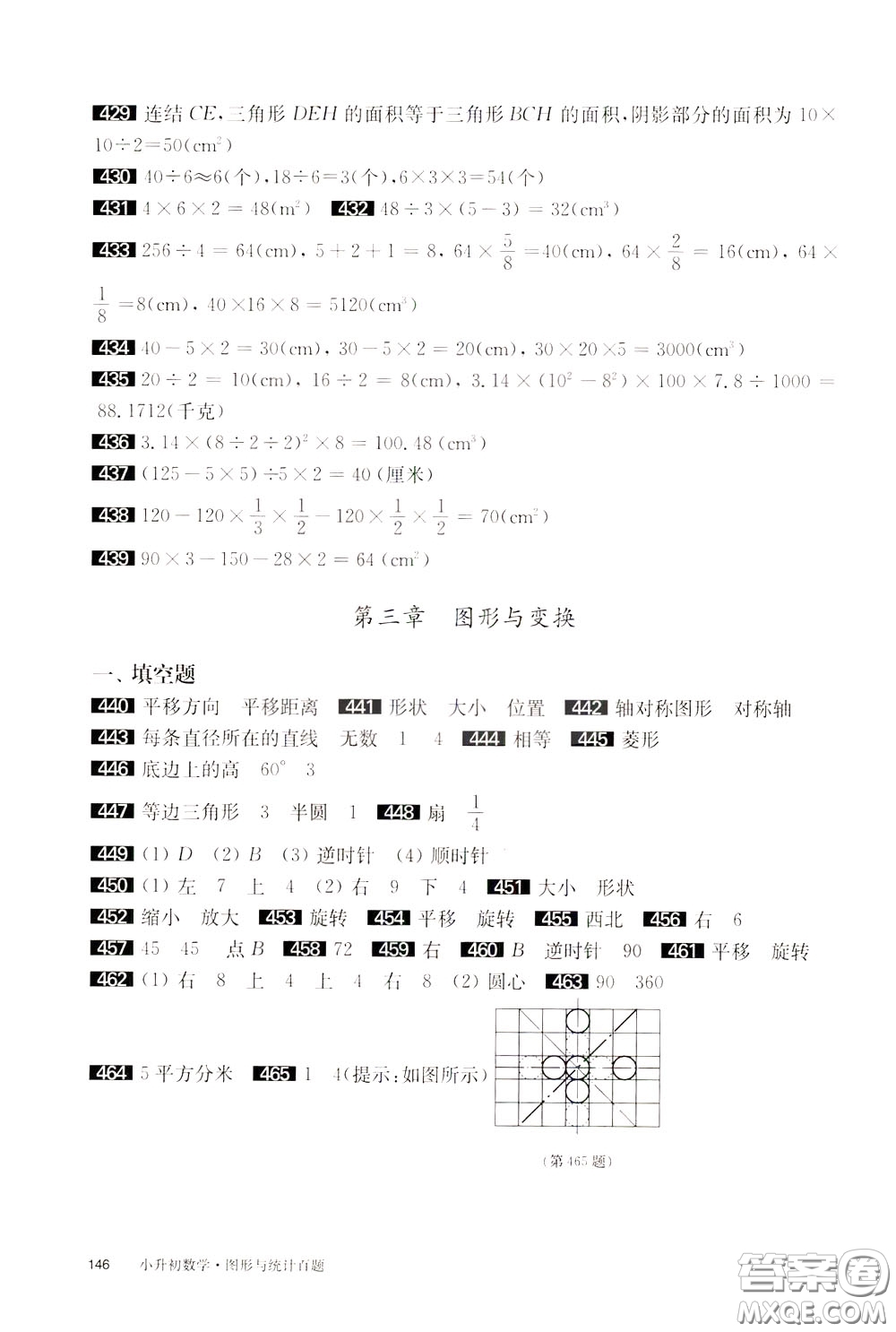 2020修訂版百題大過關(guān)小升初數(shù)學(xué)圖形與統(tǒng)計百題參考答案