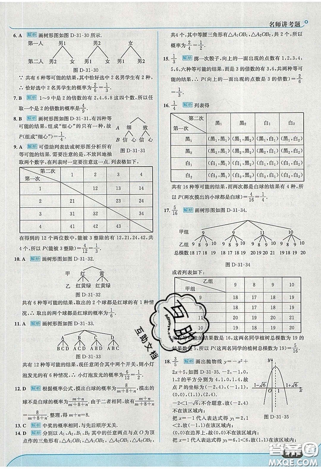 2020春走進中考考場九年級數(shù)學下冊冀教版答案