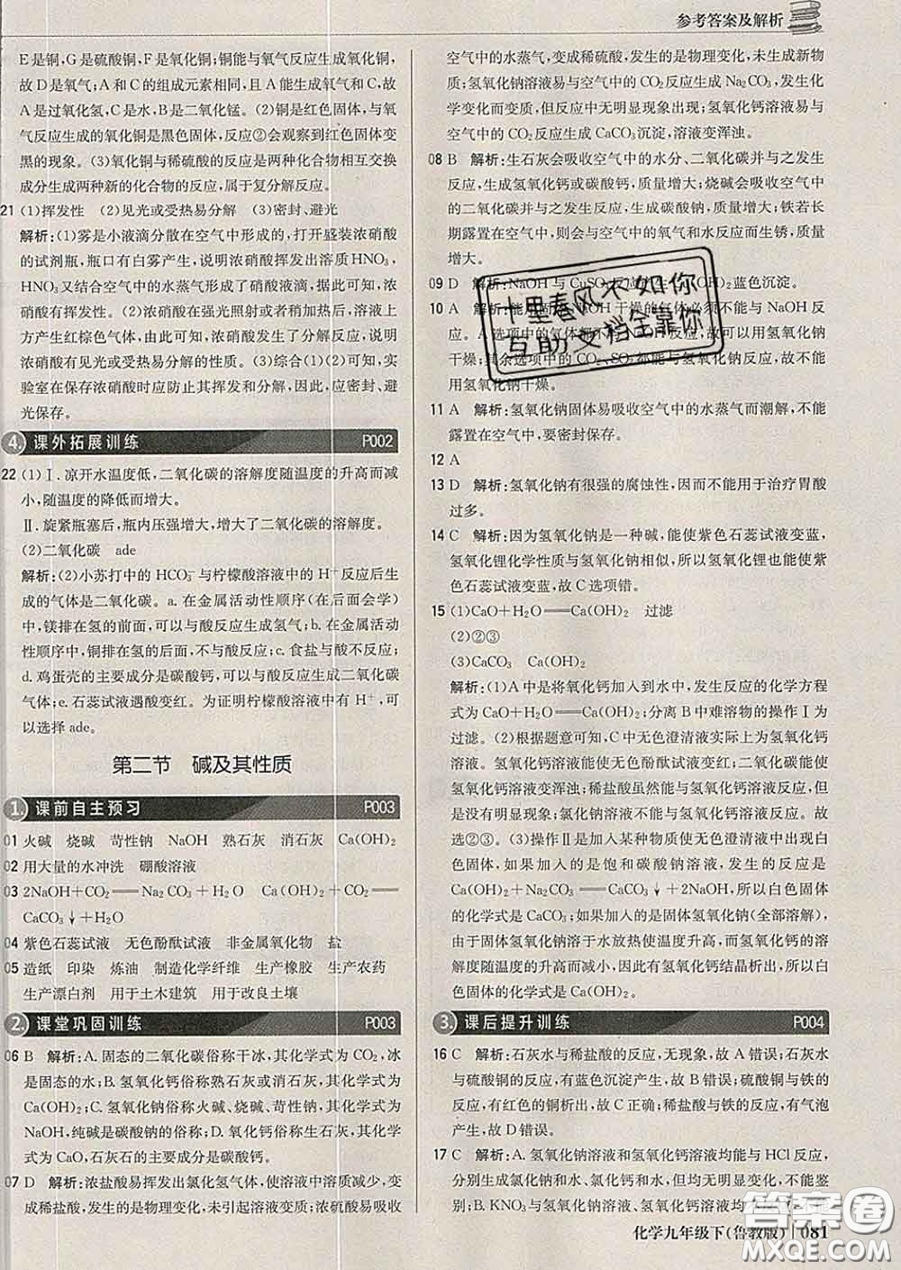 2020新版1加1輕巧奪冠優(yōu)化訓(xùn)練九年級(jí)化學(xué)下冊(cè)魯教版答案